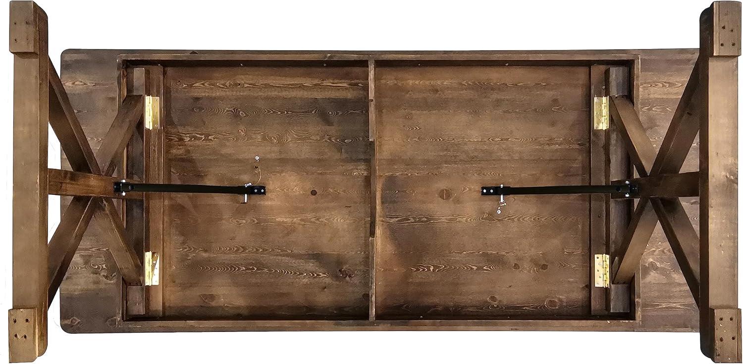 imageFlash Furniture Hercules Series 8 x 40quot Rustic Solid Pine Folding Dining Table Rectangular Antique Farmhouse Dining and Event Extension TableAntique Rustic