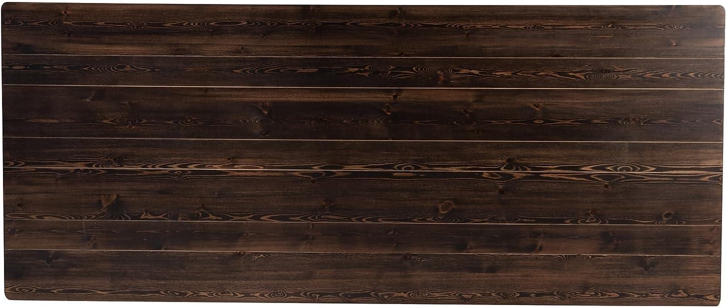 imageFlash Furniture Hercules Series 8 x 40quot Rustic Solid Pine Folding Dining Table Rectangular Antique Farmhouse Dining and Event Extension TableMahogany