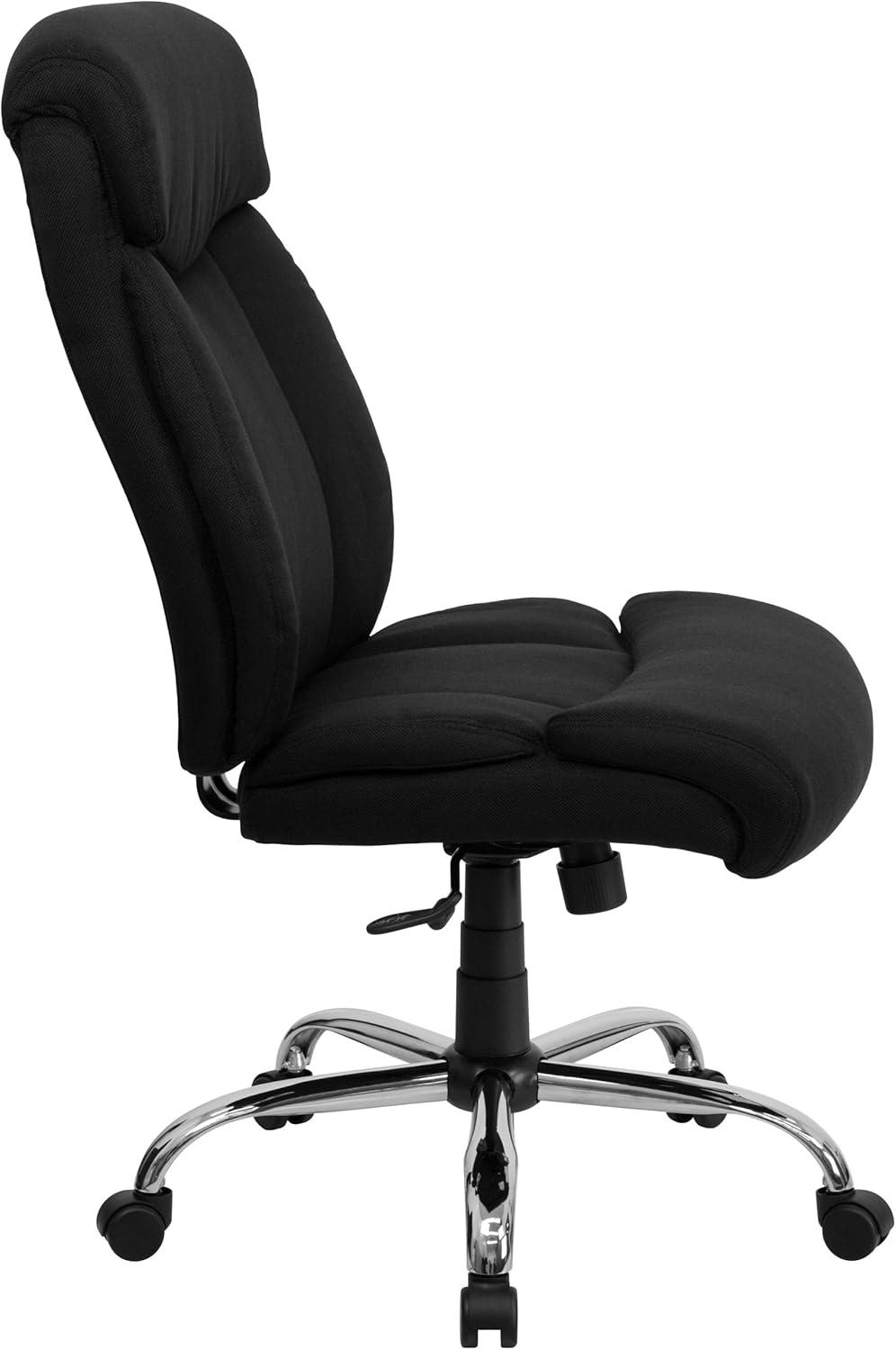 imageFlash Furniture Hercules Series Big ampamp Tall LeatherSoft Swivel Office Chair Ergonomic HighBack Executive Chair with Full Headrest Padded Seat BlackBlack Fabric