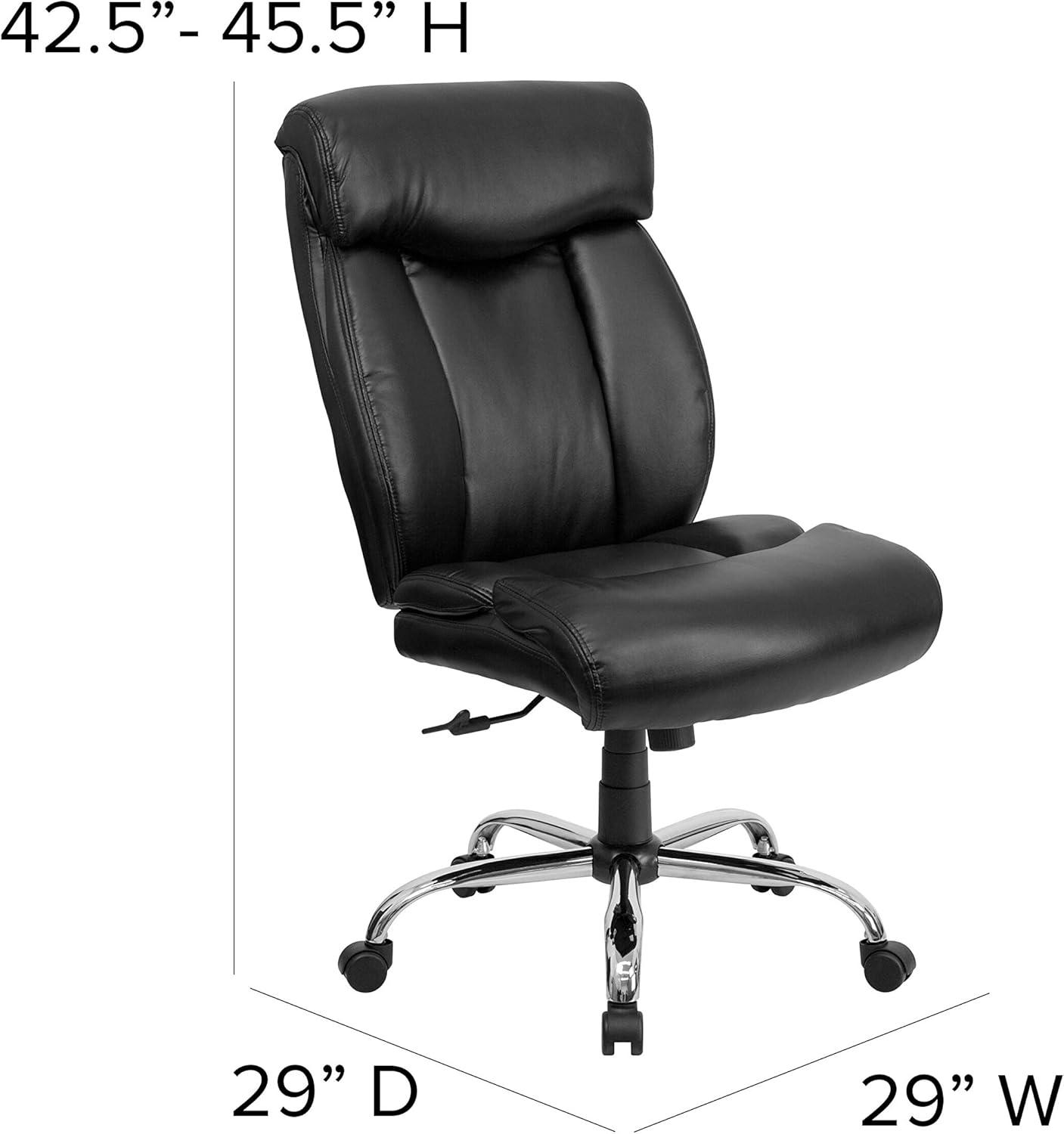 imageFlash Furniture Hercules Series Big ampamp Tall LeatherSoft Swivel Office Chair Ergonomic HighBack Executive Chair with Full Headrest Padded Seat BlackBlack Leathersoft