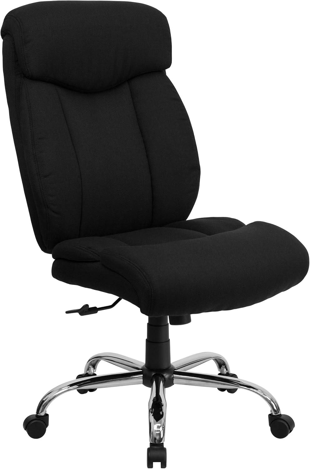 imageFlash Furniture Hercules Series Big ampamp Tall LeatherSoft Swivel Office Chair Ergonomic HighBack Executive Chair with Full Headrest Padded Seat BlackBlack Fabric