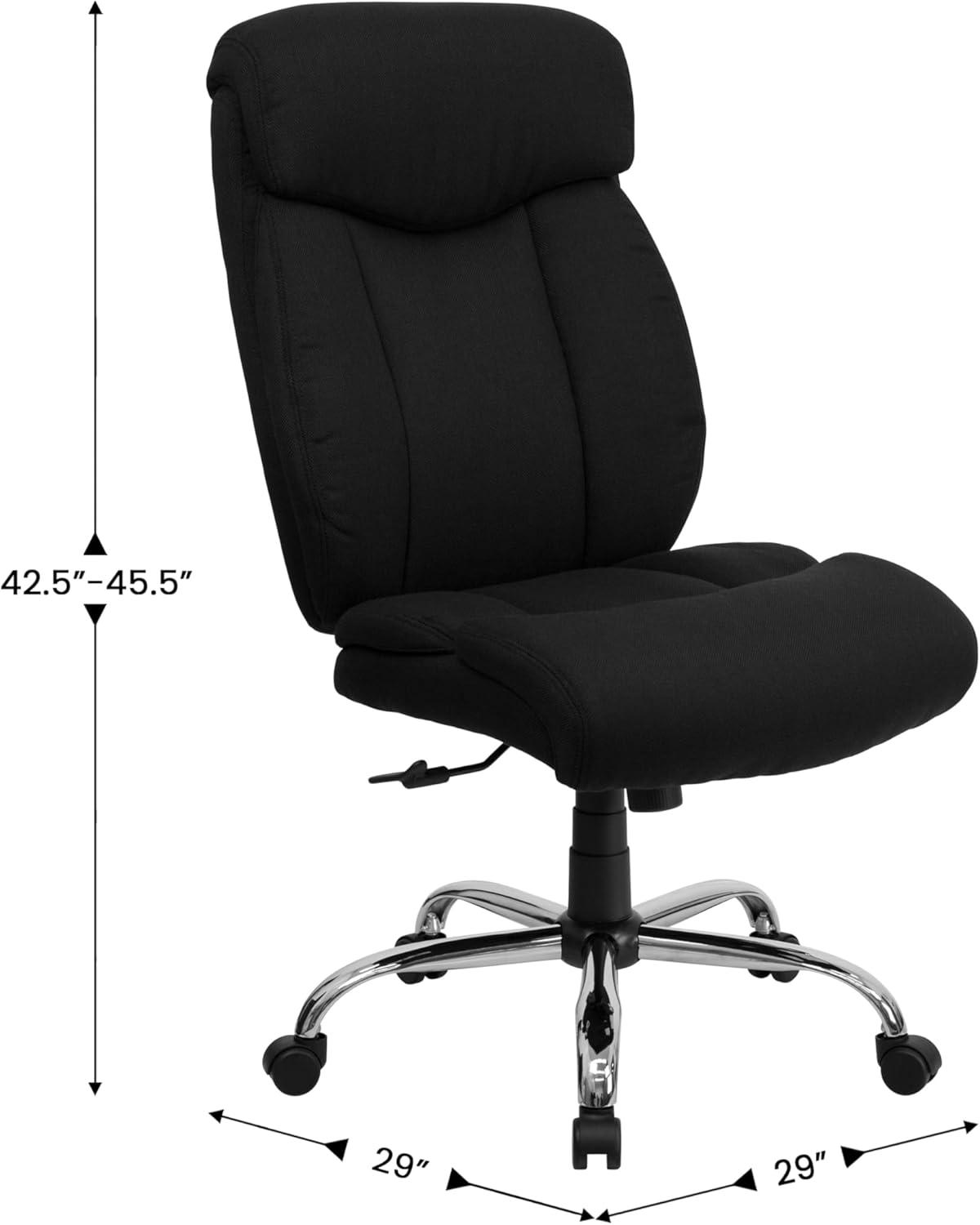 imageFlash Furniture Hercules Series Big ampamp Tall LeatherSoft Swivel Office Chair Ergonomic HighBack Executive Chair with Full Headrest Padded Seat BlackBlack Fabric