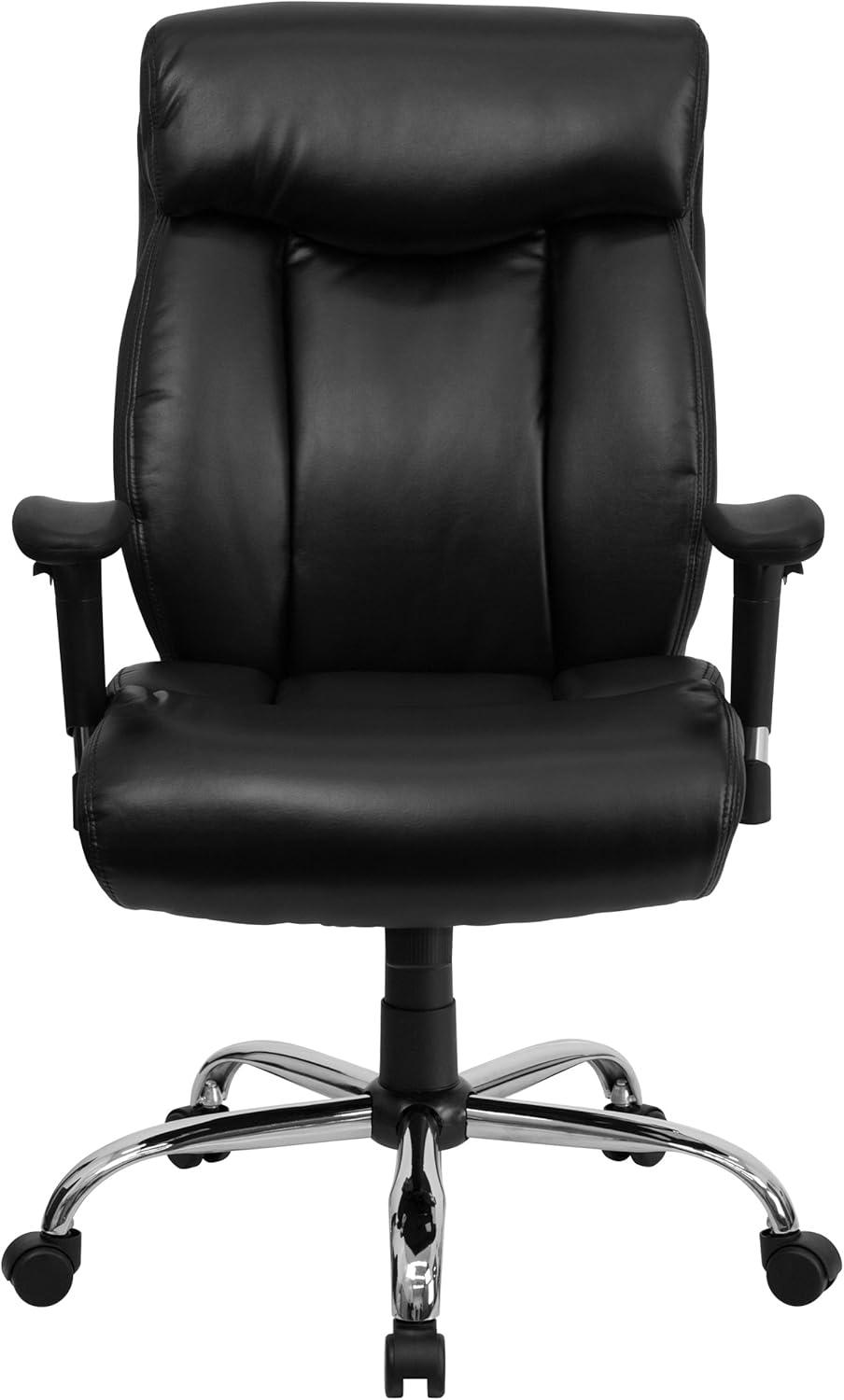 imageFlash Furniture Hercules Series Big ampamp Tall LeatherSoft Swivel Office Chair Ergonomic HighBack Executive Chair with Full Headrest Padded Seat BlackBlack Leathersoft