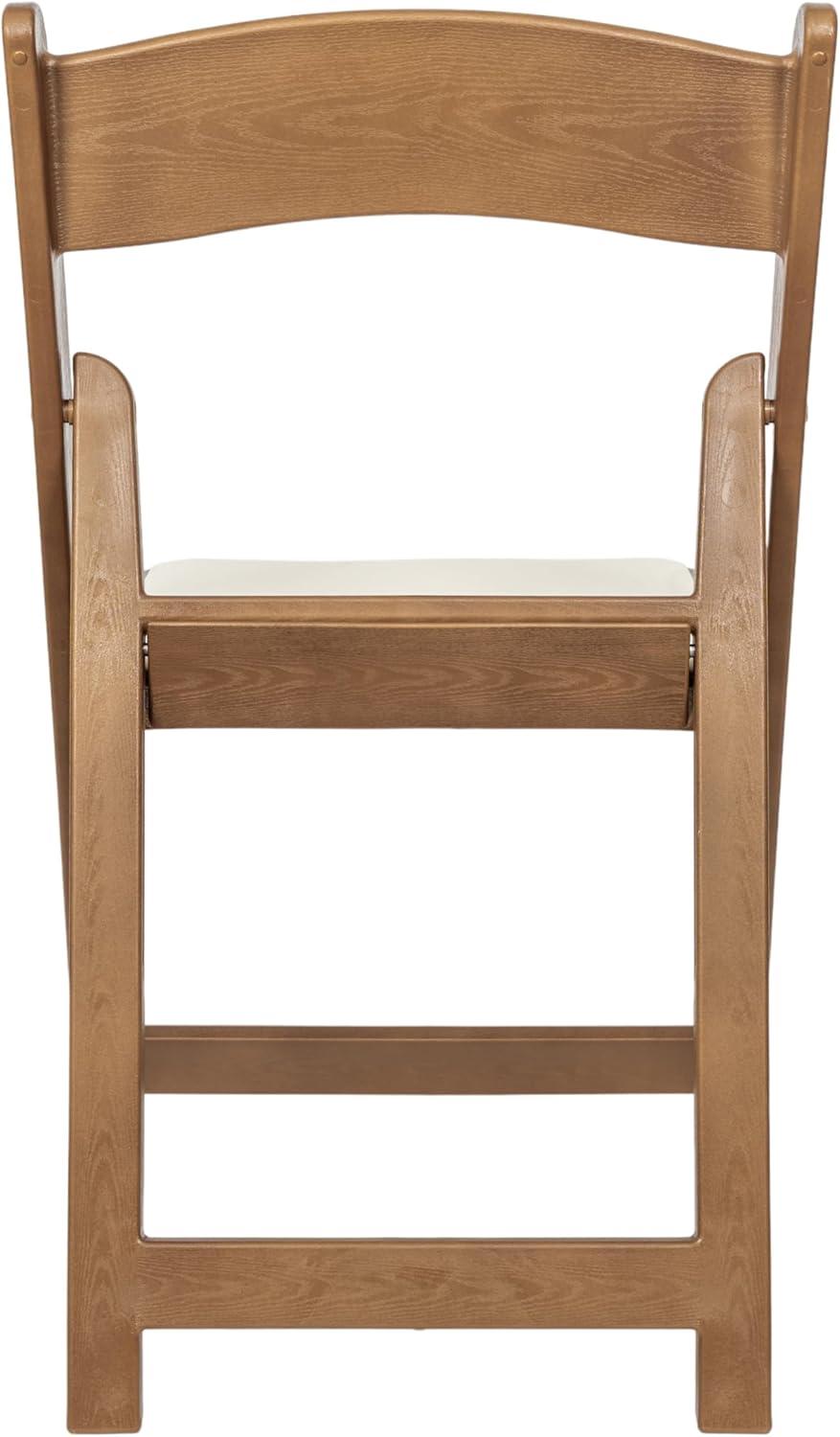 imageFlash Furniture Hercules Series Folding Chair White Resin Set of 4 800LB Weight Capacity Comfortable Event Chair Light Weight Folding ChairChestnut