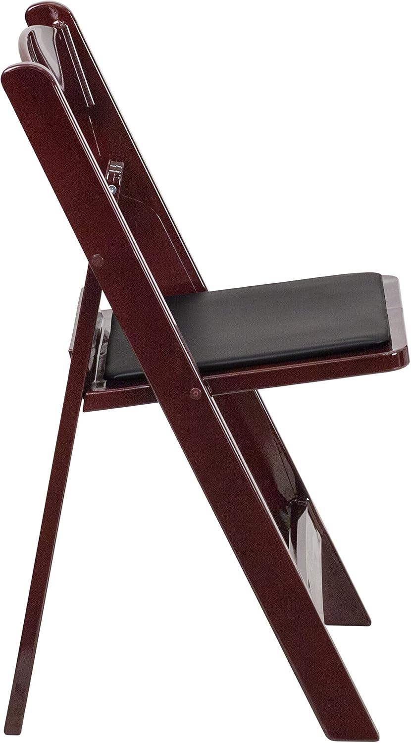 imageFlash Furniture Hercules Series Folding Chair White Resin Set of 4 800LB Weight Capacity Comfortable Event Chair Light Weight Folding ChairRed Mahogany