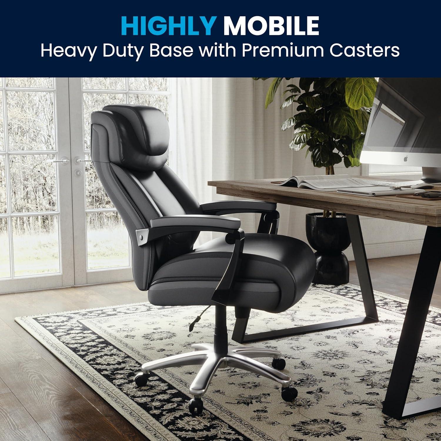 imageFlash Furniture Hercules Series HighBack Swivel LeatherSoft Office Chair Ergonomic Executive Chair with Headrest and Adjustable Height BrownBlack