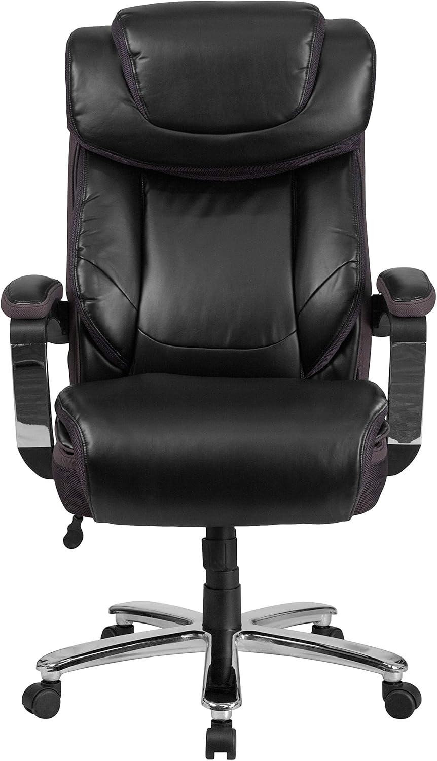 imageFlash Furniture Hercules Series HighBack Swivel LeatherSoft Office Chair Ergonomic Executive Chair with Headrest and Adjustable Height BrownBlack