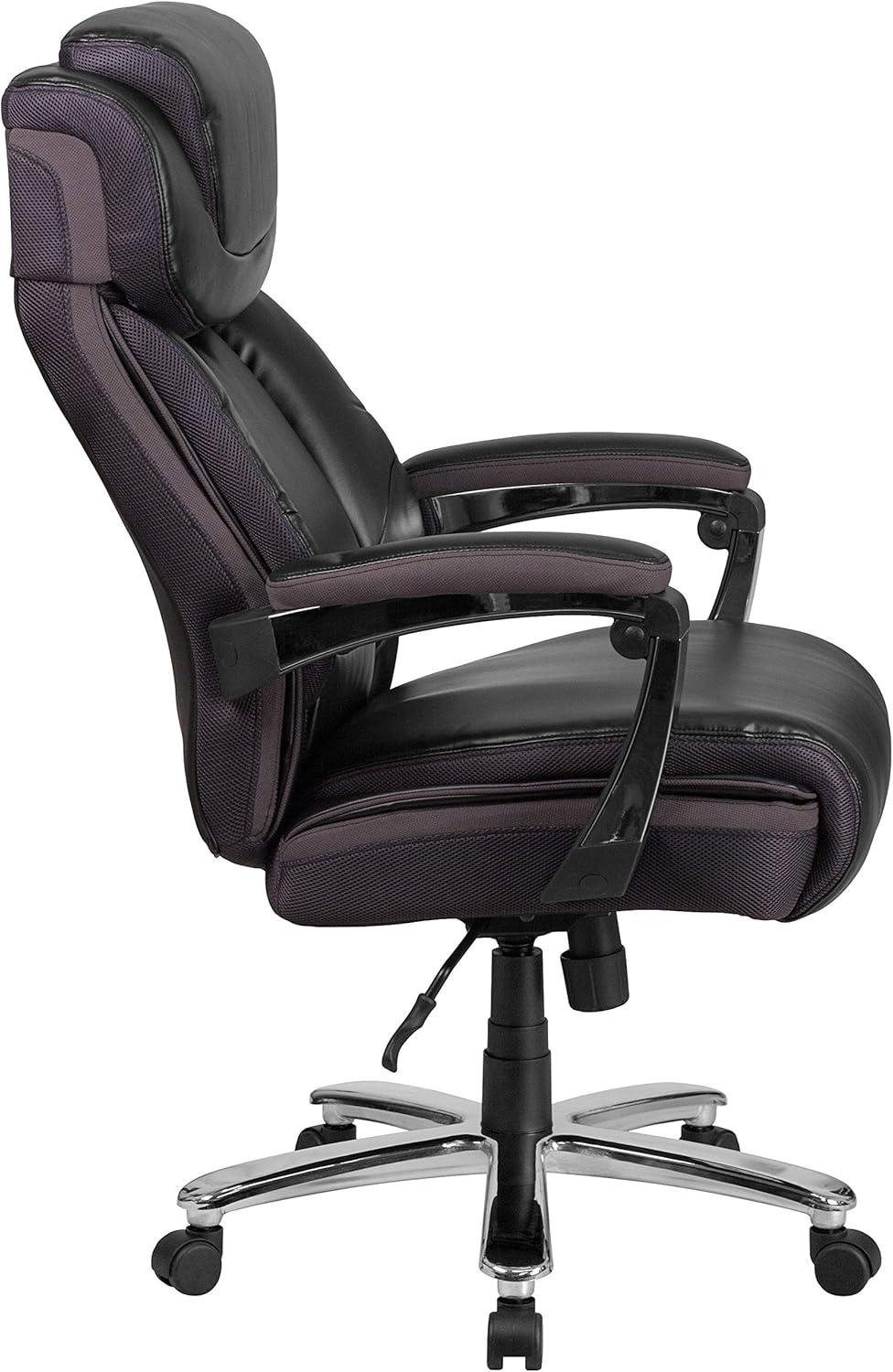 imageFlash Furniture Hercules Series HighBack Swivel LeatherSoft Office Chair Ergonomic Executive Chair with Headrest and Adjustable Height BrownBlack