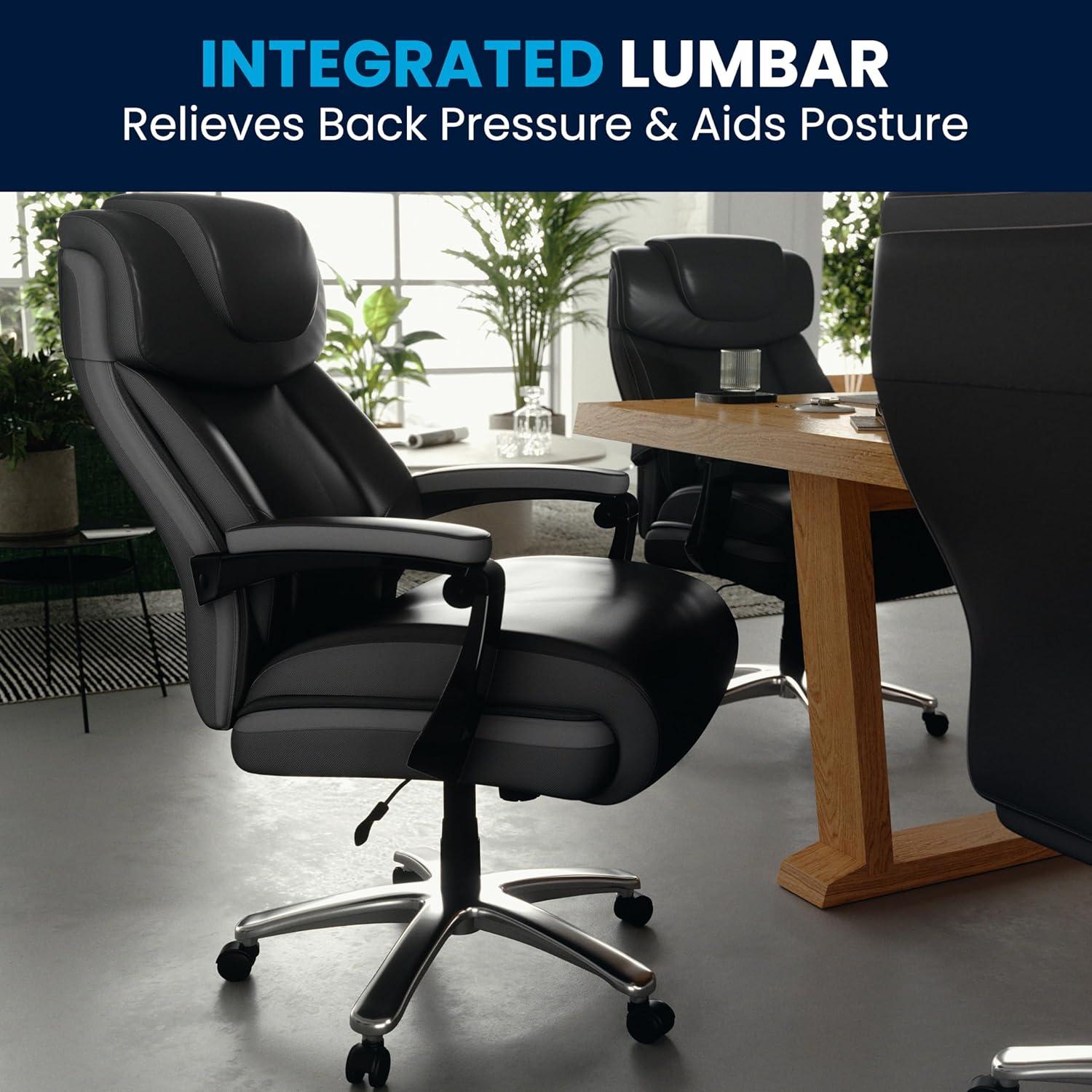 imageFlash Furniture Hercules Series HighBack Swivel LeatherSoft Office Chair Ergonomic Executive Chair with Headrest and Adjustable Height BrownBlack
