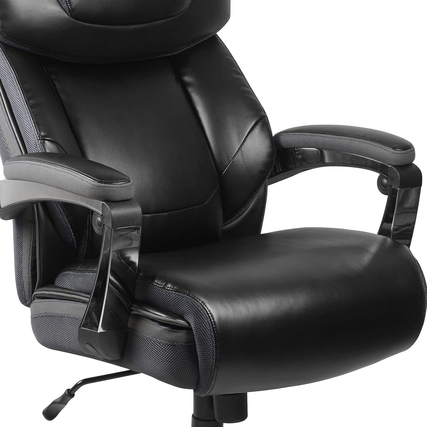 imageFlash Furniture Hercules Series HighBack Swivel LeatherSoft Office Chair Ergonomic Executive Chair with Headrest and Adjustable Height BrownBlack