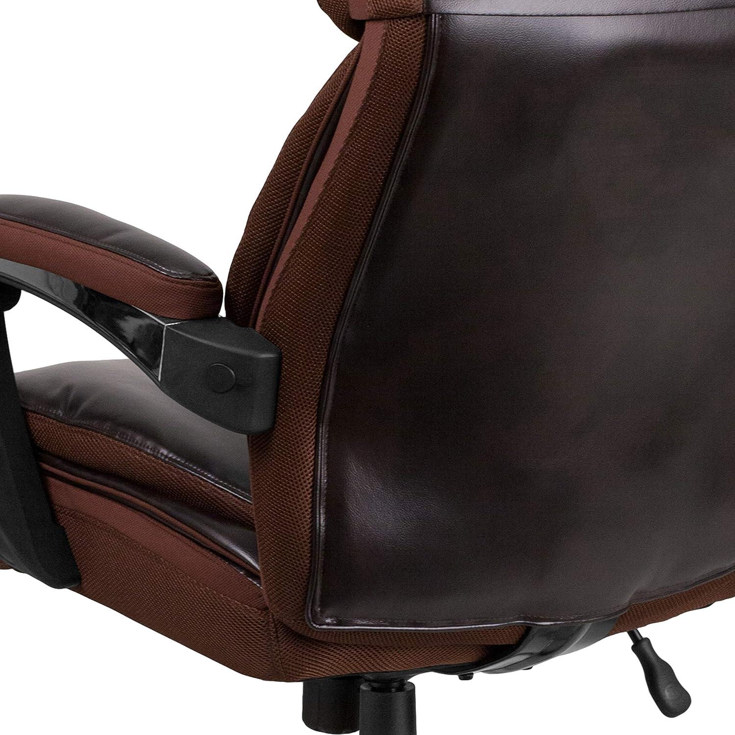 imageFlash Furniture Hercules Series HighBack Swivel LeatherSoft Office Chair Ergonomic Executive Chair with Headrest and Adjustable Height BrownBrown