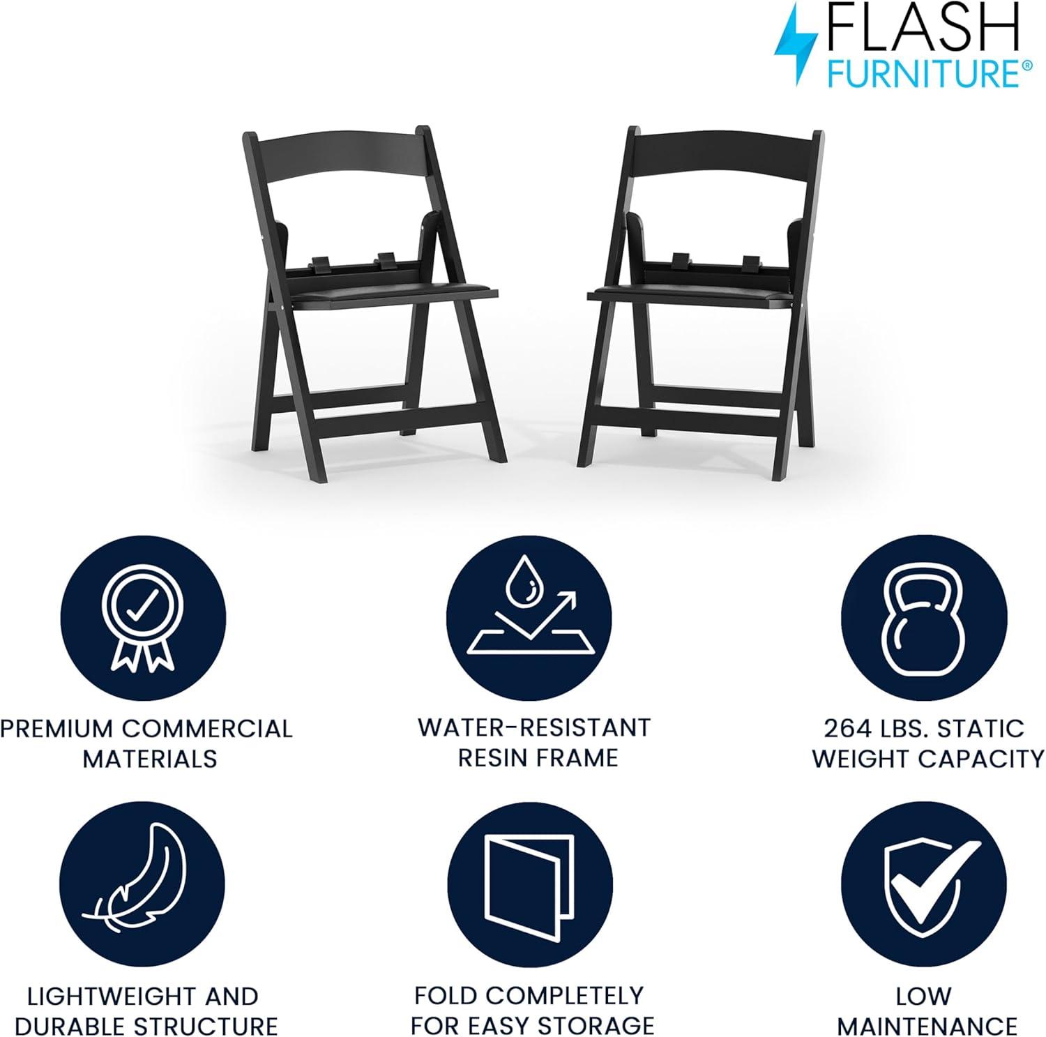 imageFlash Furniture Hercules Series Kids Padded Folding Chairs for Children Childrens Event Seats with 264lb Static Weight Capacity Set of 10 WhiteBlack