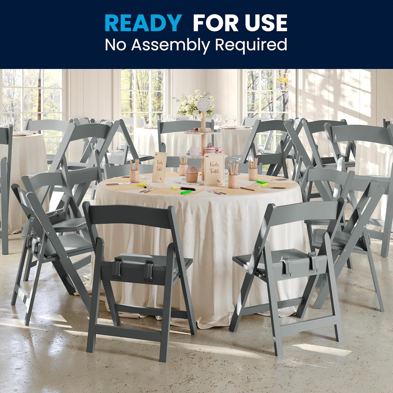 imageFlash Furniture Hercules Series Kids Padded Folding Chairs for Children Childrens Event Seats with 264lb Static Weight Capacity Set of 10 WhiteGrey