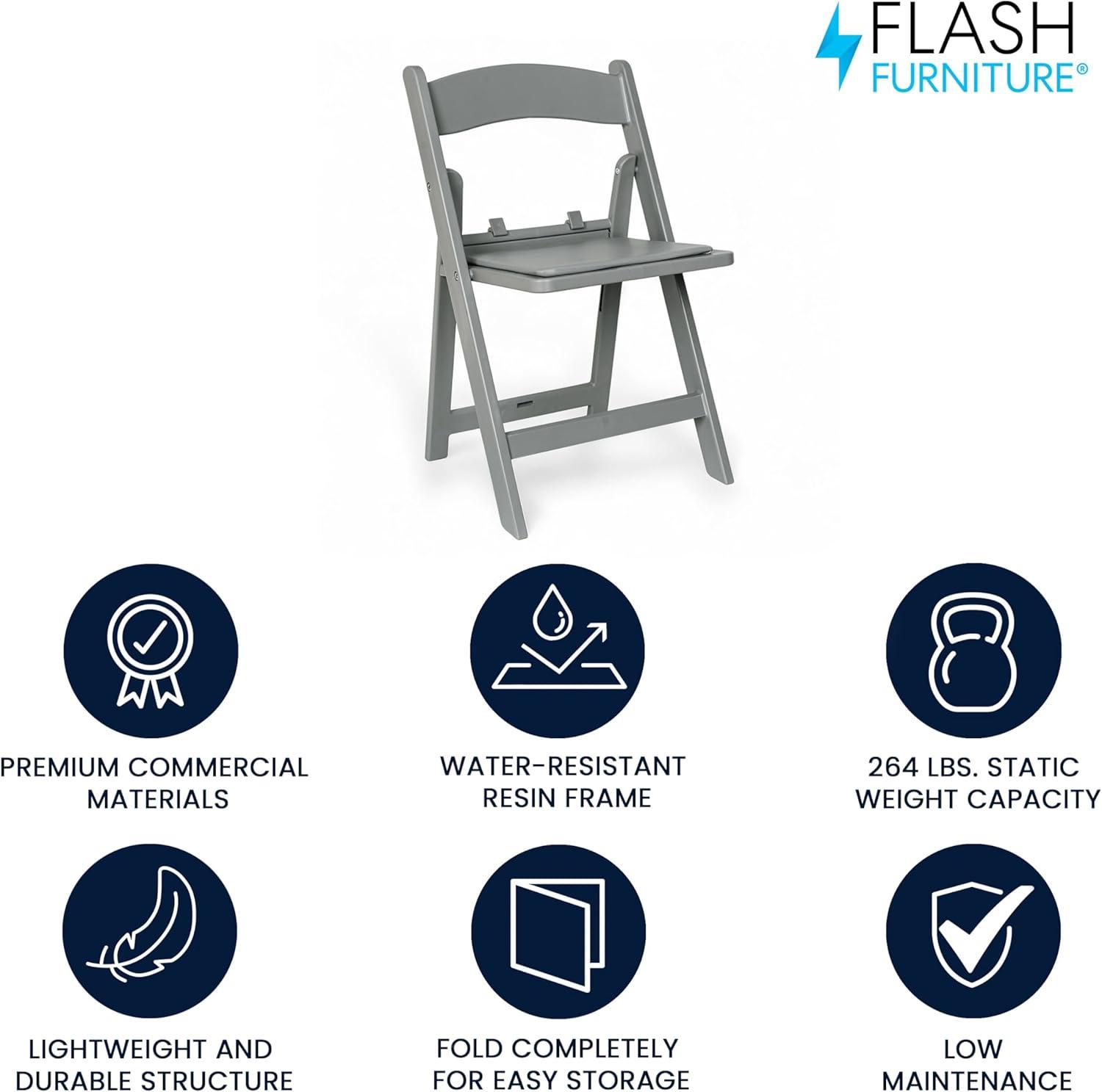 imageFlash Furniture Hercules Series Kids Padded Folding Chairs for Children Childrens Event Seats with 264lb Static Weight Capacity Set of 10 WhiteGrey
