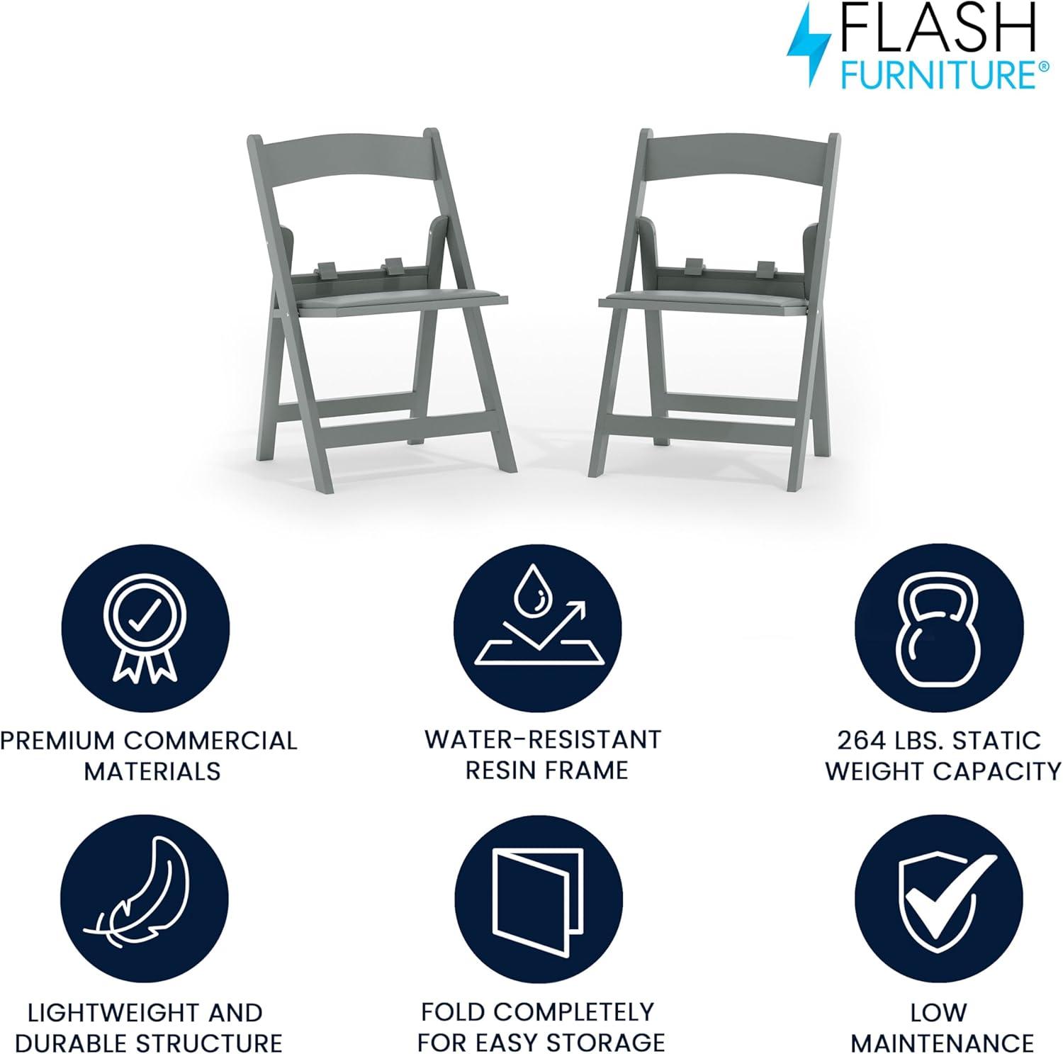 imageFlash Furniture Hercules Series Kids Padded Folding Chairs for Children Childrens Event Seats with 264lb Static Weight Capacity Set of 10 WhiteGrey
