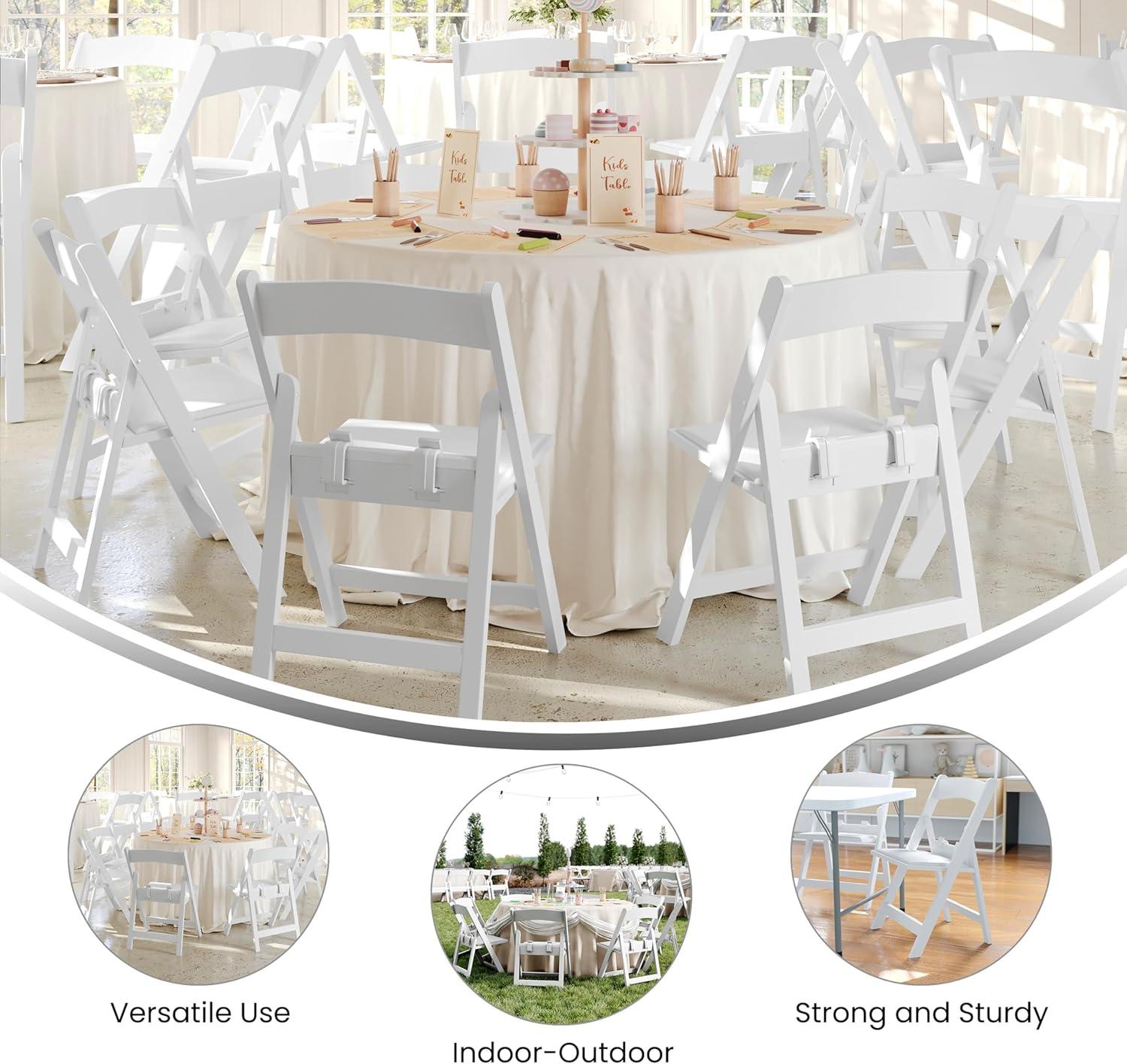 imageFlash Furniture Hercules Series Kids Padded Folding Chairs for Children Childrens Event Seats with 264lb Static Weight Capacity Set of 10 WhiteWhite