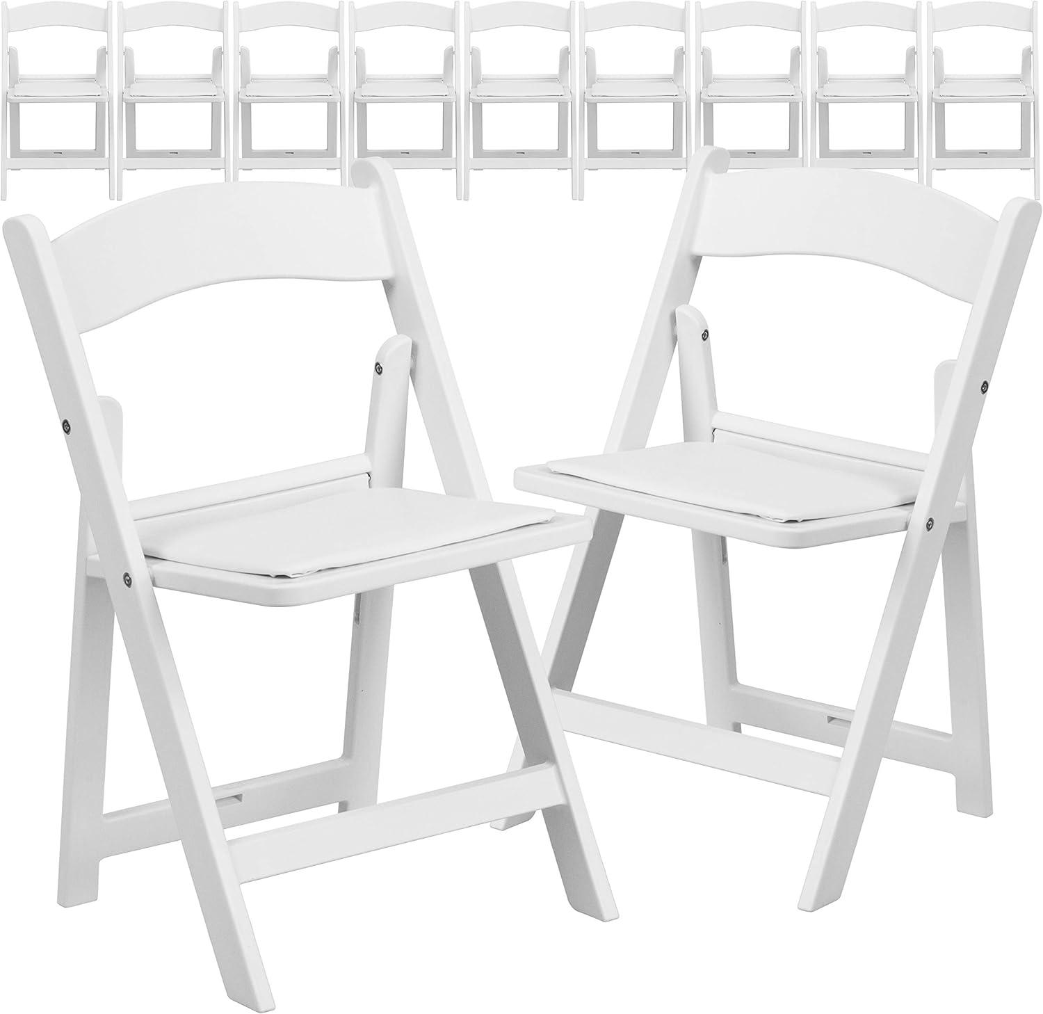 imageFlash Furniture Hercules Series Kids Padded Folding Chairs for Children Childrens Event Seats with 264lb Static Weight Capacity Set of 10 WhiteWhite