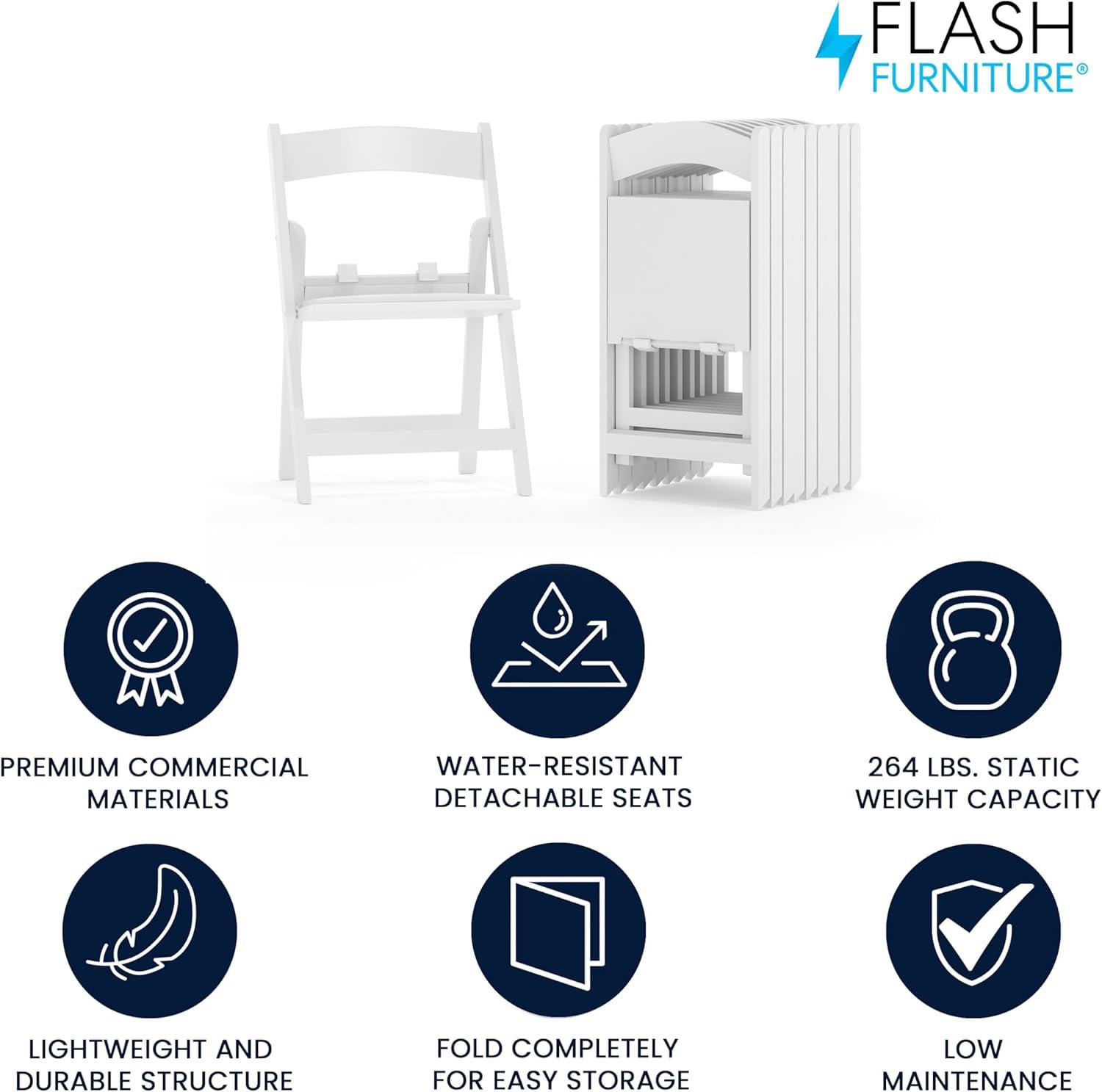 imageFlash Furniture Hercules Series Kids Padded Folding Chairs for Children Childrens Event Seats with 264lb Static Weight Capacity Set of 10 WhiteWhite