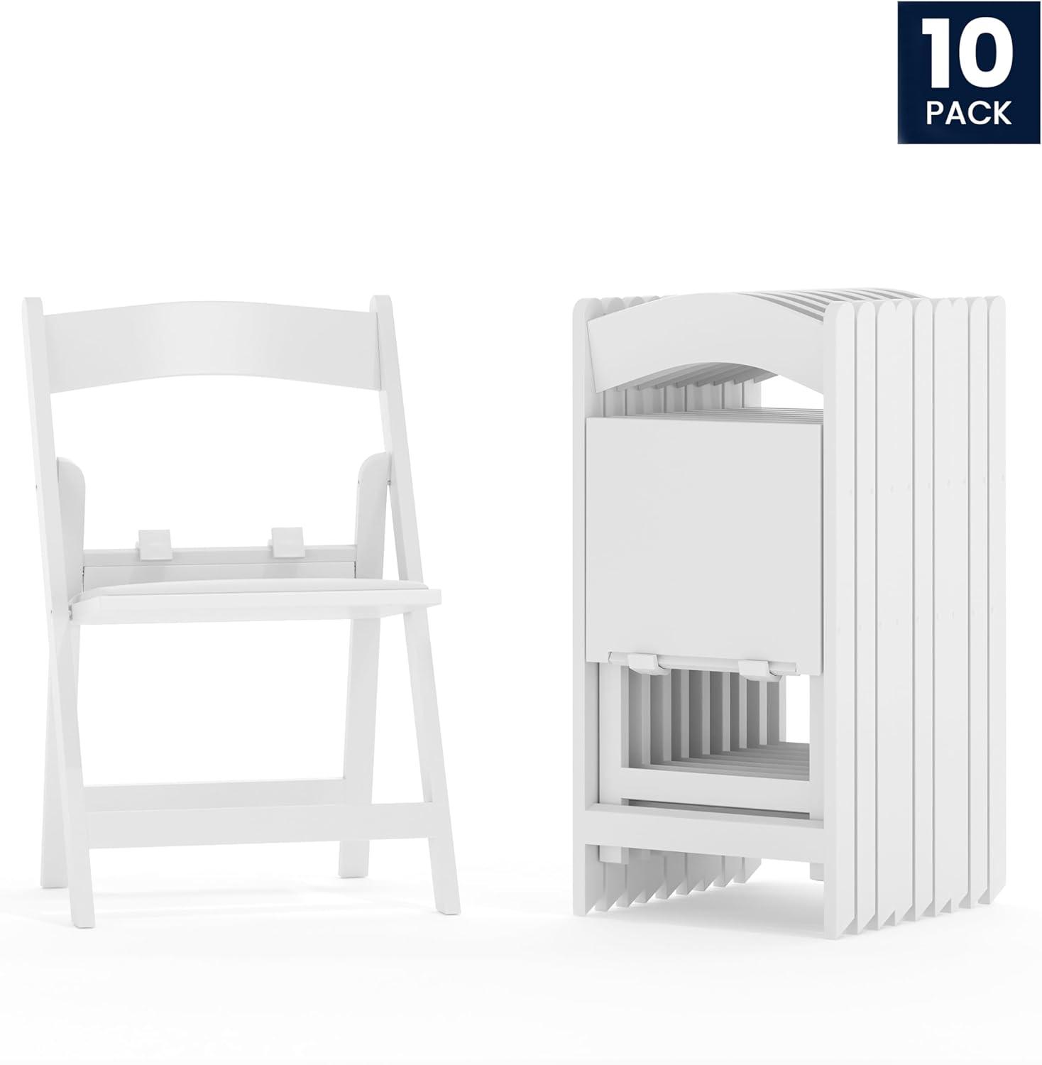 imageFlash Furniture Hercules Series Kids Padded Folding Chairs for Children Childrens Event Seats with 264lb Static Weight Capacity Set of 10 WhiteWhite