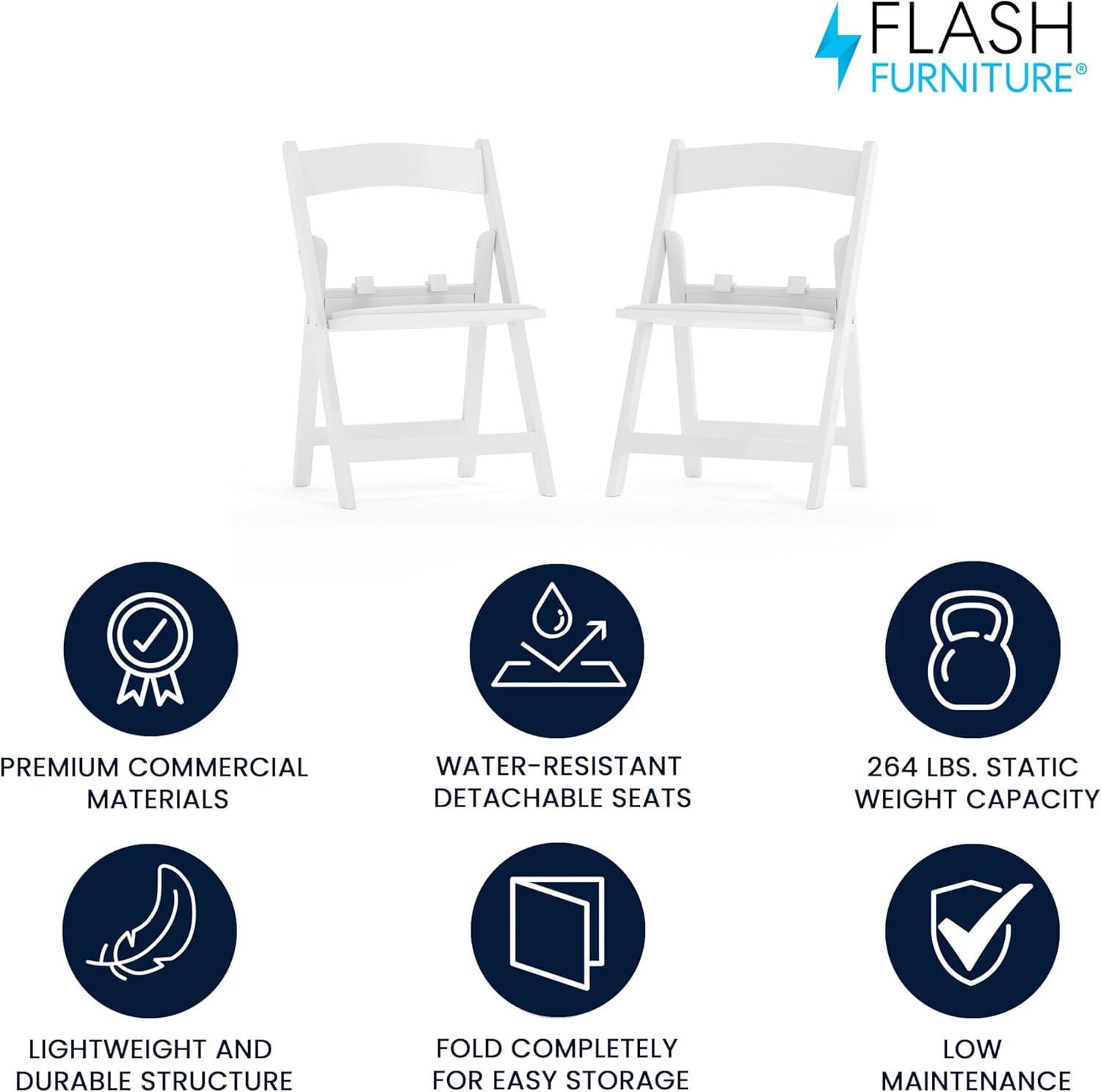 imageFlash Furniture Hercules Series Kids Padded Folding Chairs for Children Childrens Event Seats with 264lb Static Weight Capacity Set of 10 WhiteWhite
