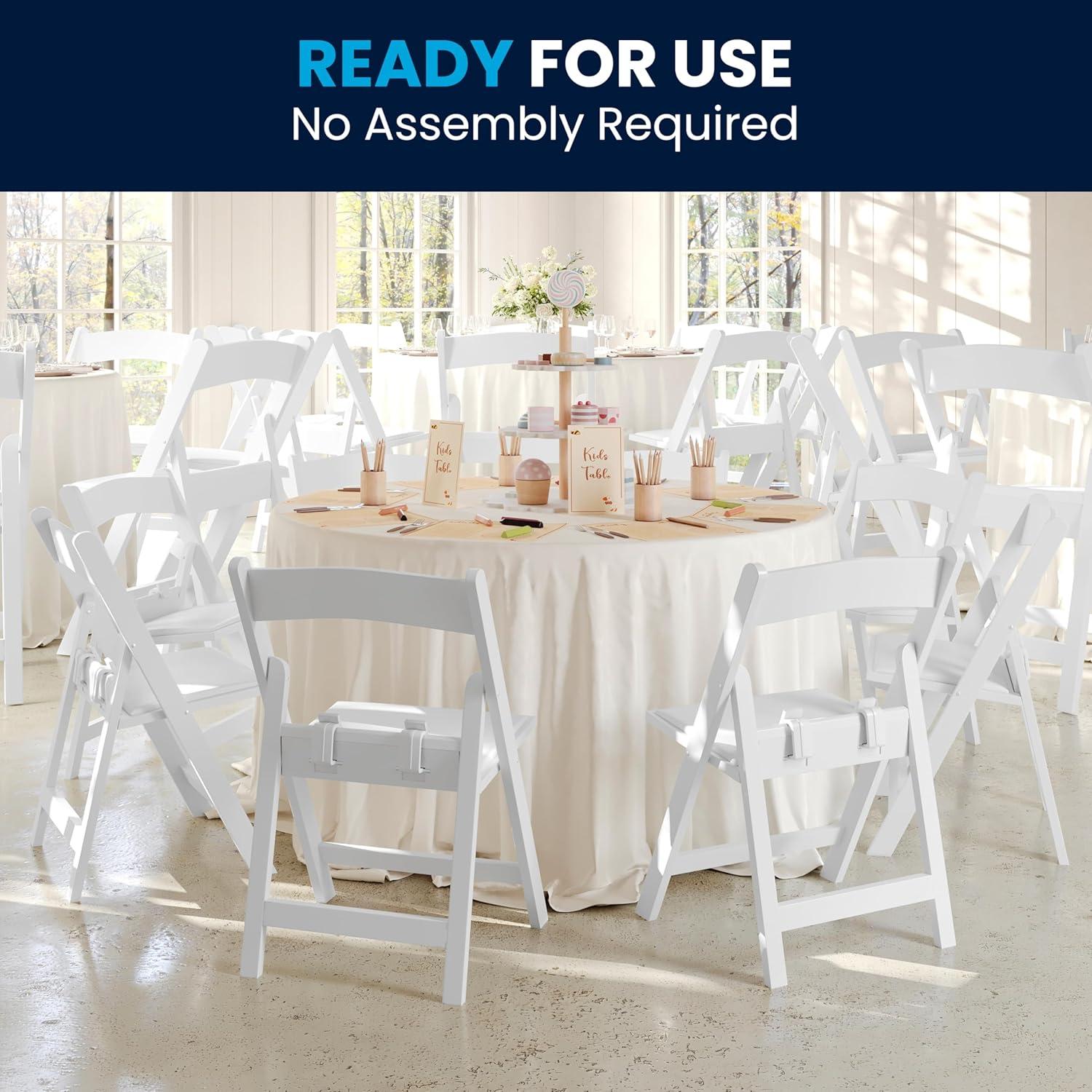 imageFlash Furniture Hercules Series Kids Padded Folding Chairs for Children Childrens Event Seats with 264lb Static Weight Capacity Set of 10 WhiteWhite