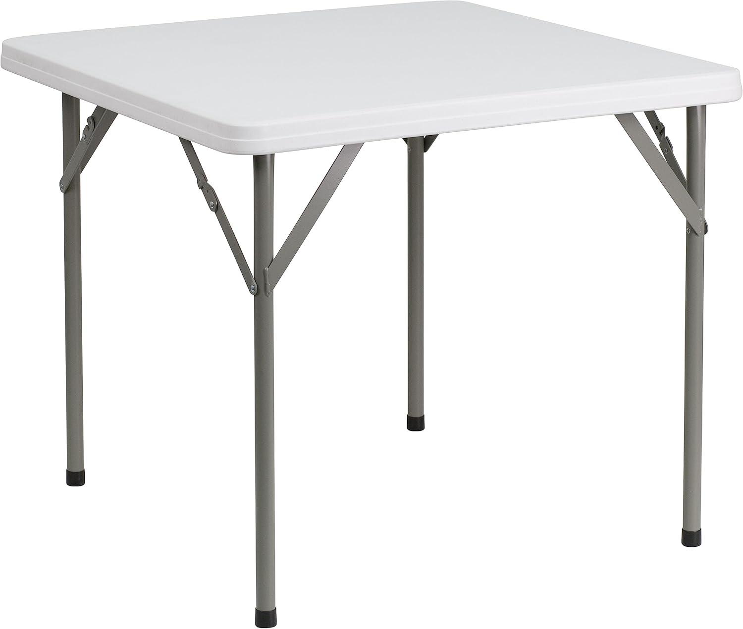 imageFlash Furniture Hercules Series Metal Folding Chairs with Padded Seats Set of 4 Gray Metal Folding Chairs ampamp Madelyn Folding Card Table Black Foldable Card Table SquareGray FabricGray Frame