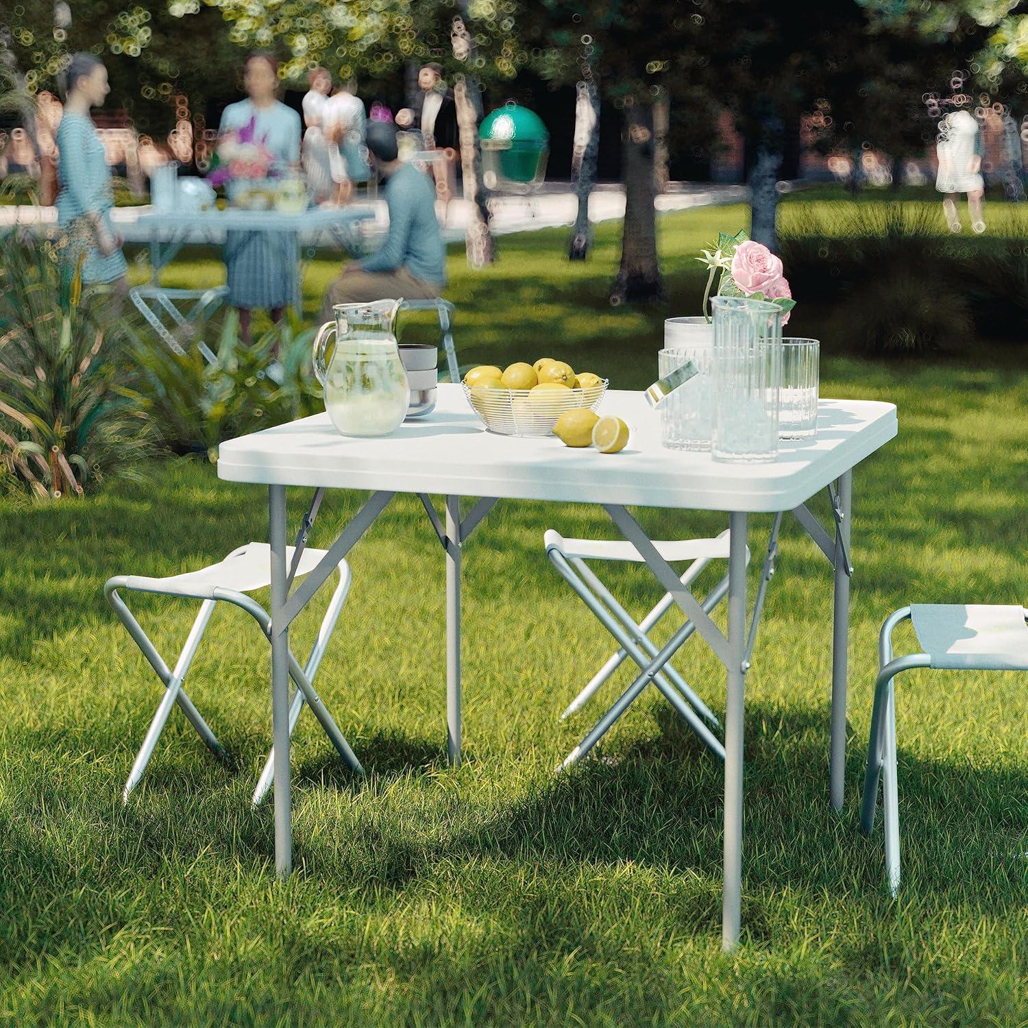 imageFlash Furniture Hercules Series Metal Folding Chairs with Padded Seats Set of 4 Gray Metal Folding Chairs ampamp Madelyn Folding Card Table Black Foldable Card Table SquareGray FabricGray Frame