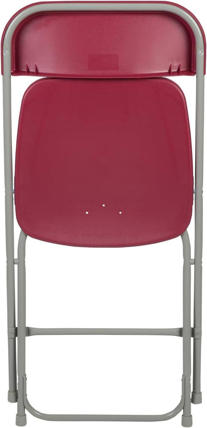 imageFlash Furniture Hercules Series Plastic Folding Chair White 6 Pack 650LB Weight Capacity ampamp Elon 6Foot BiFold Granite White Plastic Banquet and Event Folding TableRed