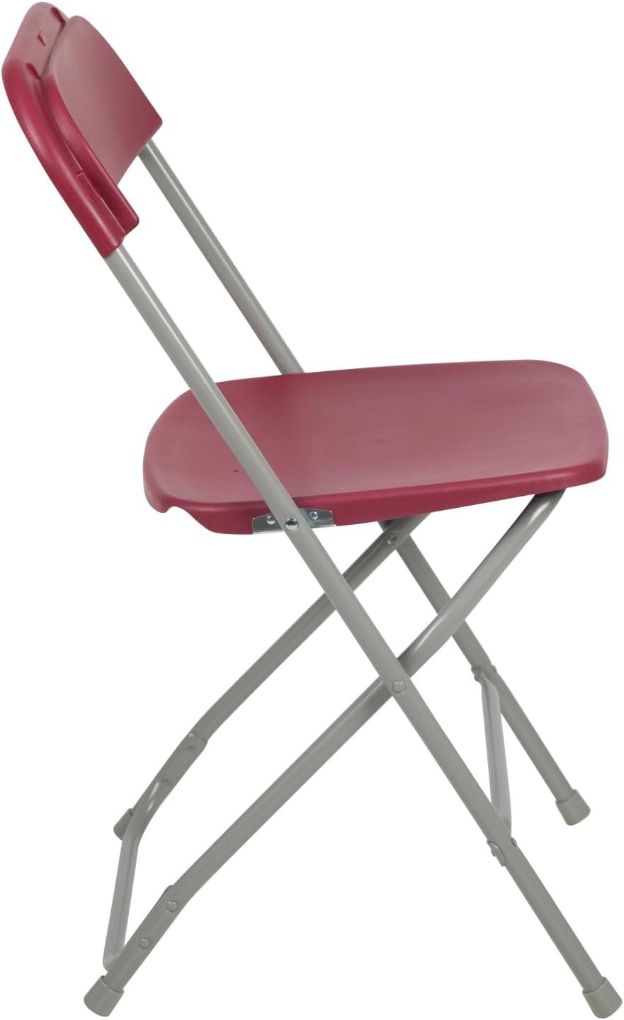 imageFlash Furniture Hercules Series Plastic Folding Chair White 6 Pack 650LB Weight Capacity ampamp Elon 6Foot BiFold Granite White Plastic Banquet and Event Folding TableRed