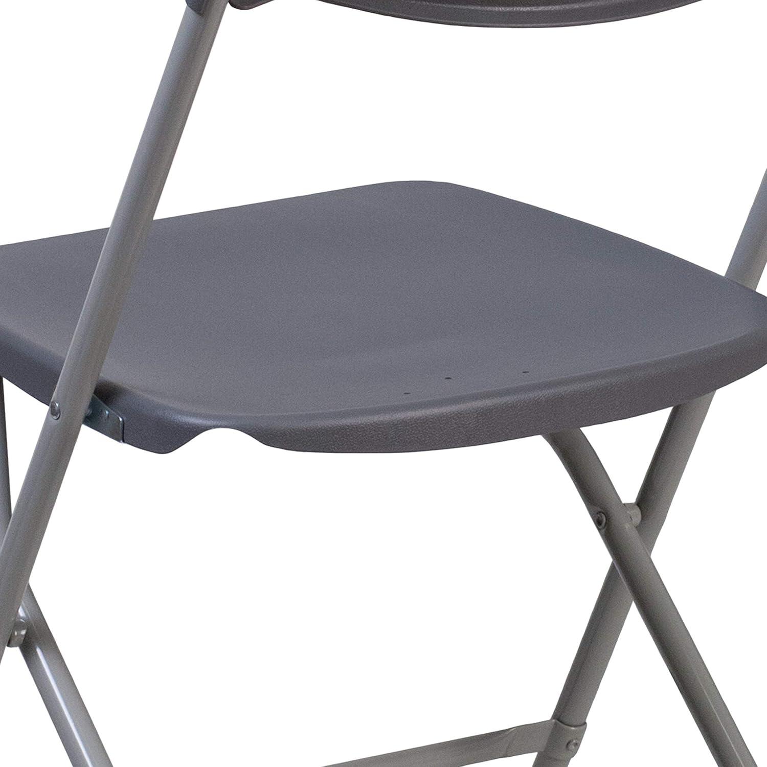 imageFlash Furniture Hercules Series Plastic Folding Chairs with Carrying Handle Lightweight Commercial Event Seats 650lb Static Weight Capacity Set of 8 WhiteCharcoal