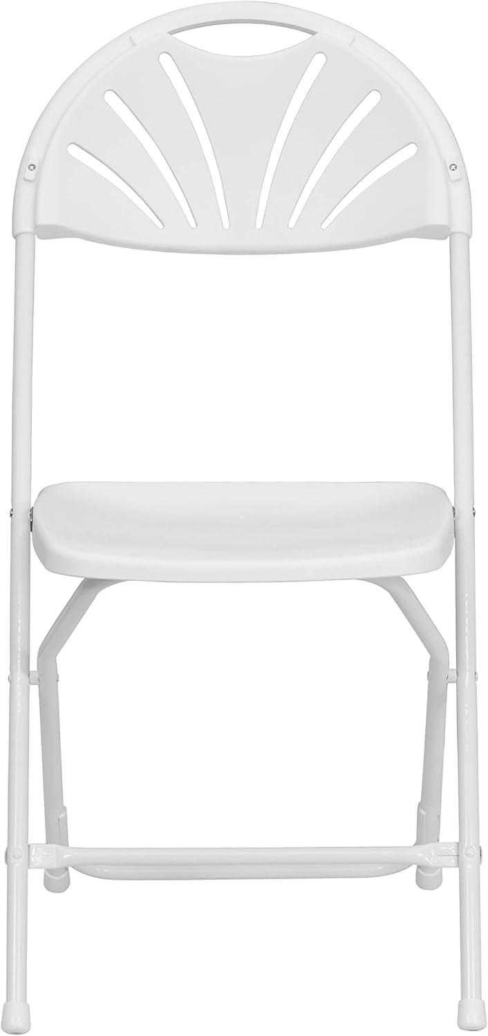 imageFlash Furniture Hercules Series Plastic Folding Chairs with Carrying Handle Lightweight Commercial Event Seats 650lb Static Weight Capacity Set of 8 WhiteWhite