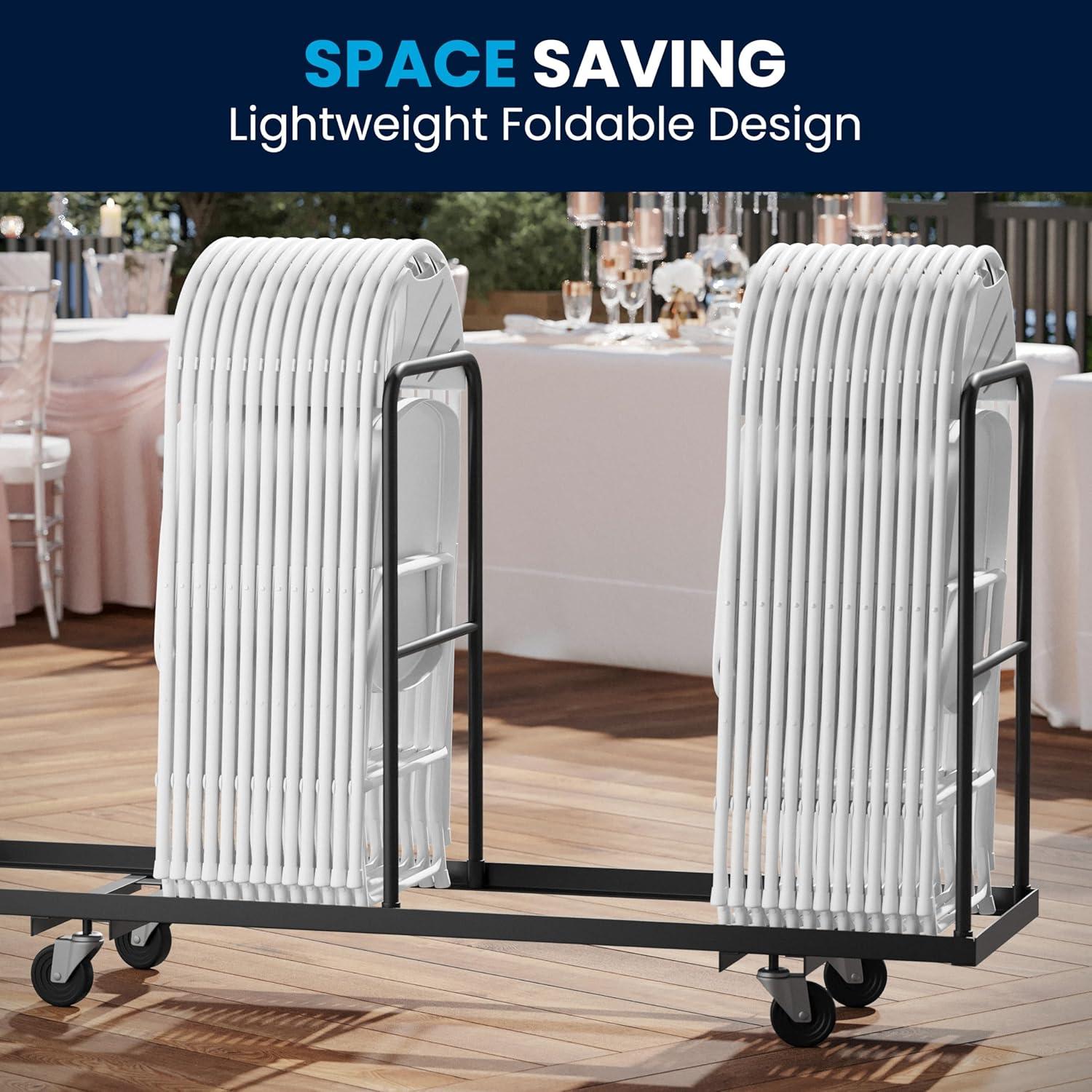 imageFlash Furniture Hercules Series Plastic Folding Chairs with Carrying Handle Lightweight Commercial Event Seats 650lb Static Weight Capacity Set of 8 WhiteWhite