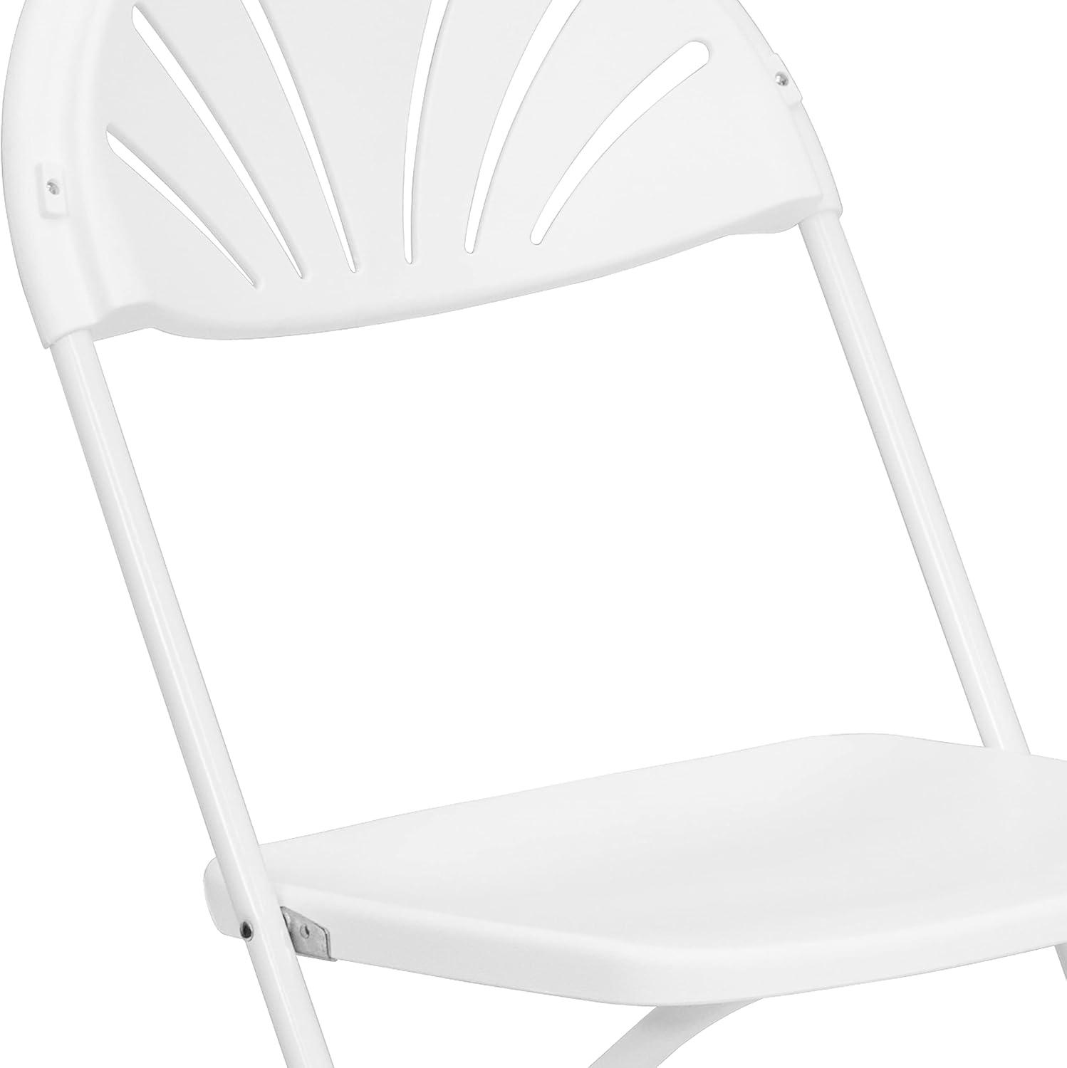 imageFlash Furniture Hercules Series Plastic Folding Chairs with Carrying Handle Lightweight Commercial Event Seats 650lb Static Weight Capacity Set of 8 WhiteWhite