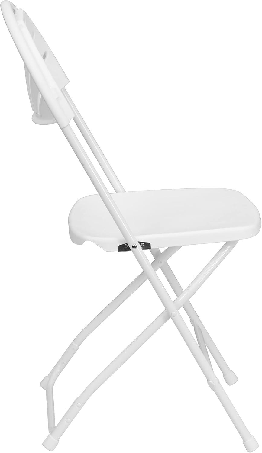 imageFlash Furniture Hercules Series Plastic Folding Chairs with Carrying Handle Lightweight Commercial Event Seats 650lb Static Weight Capacity Set of 8 WhiteWhite