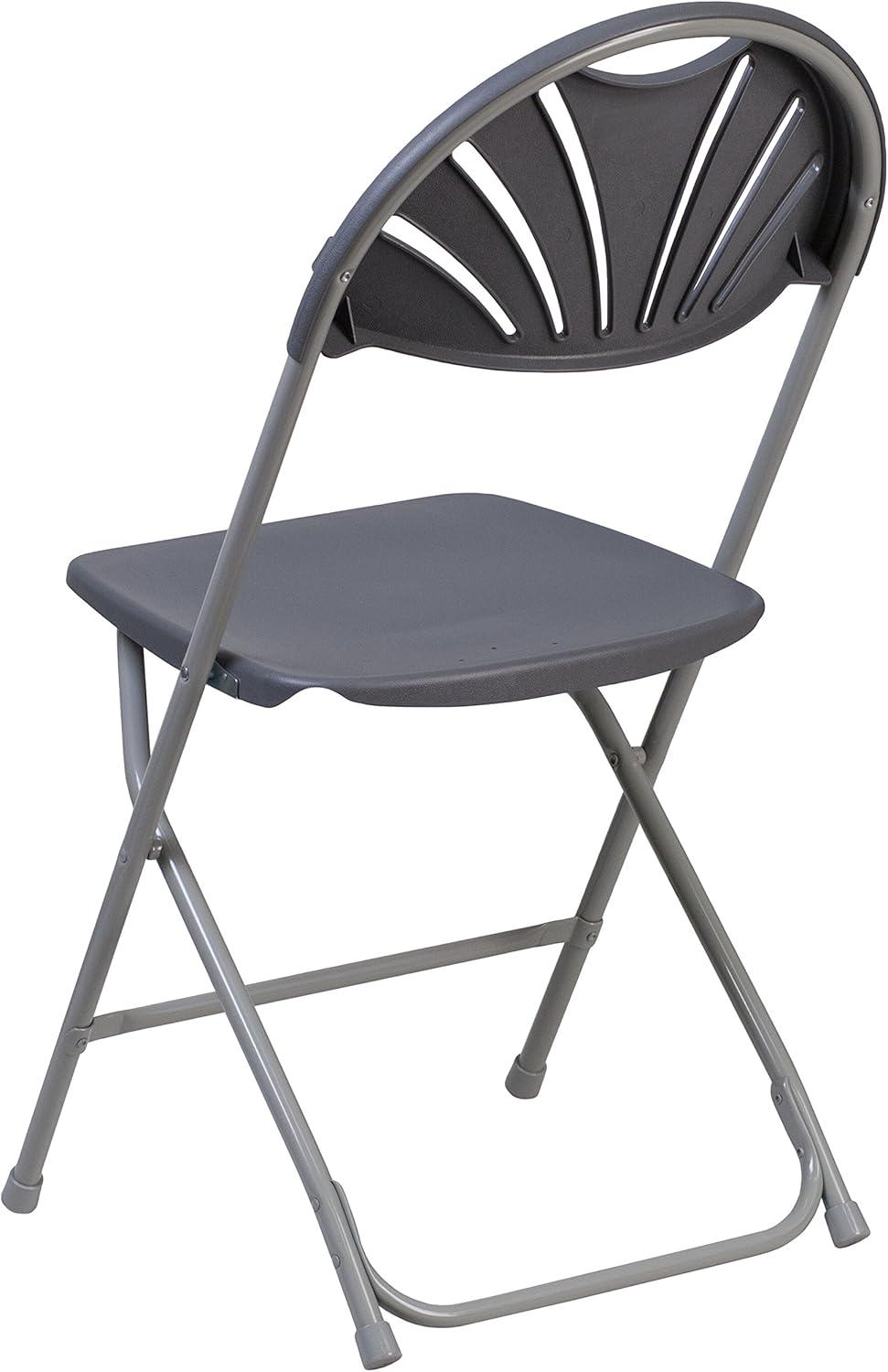 imageFlash Furniture Hercules Series Plastic Folding Chairs with Carrying Handle Lightweight Commercial Event Seats 650lb Static Weight Capacity Set of 8 WhiteCharcoal