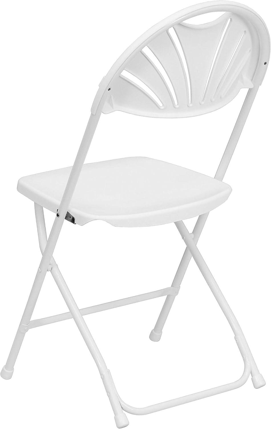 imageFlash Furniture Hercules Series Plastic Folding Chairs with Carrying Handle Lightweight Commercial Event Seats 650lb Static Weight Capacity Set of 8 WhiteWhite
