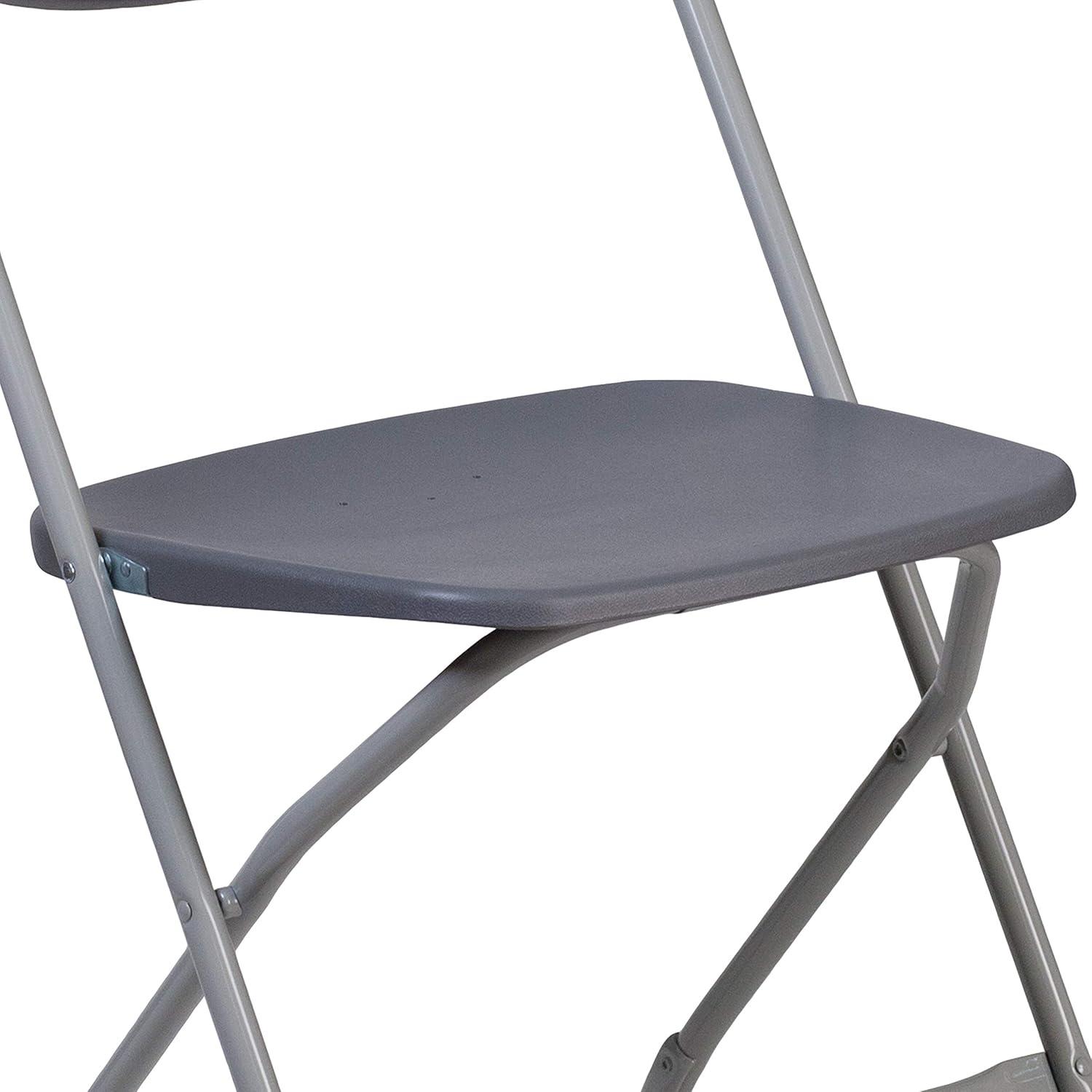 imageFlash Furniture Hercules Series Plastic Folding Chairs with Carrying Handle Lightweight Commercial Event Seats 650lb Static Weight Capacity Set of 8 WhiteCharcoal