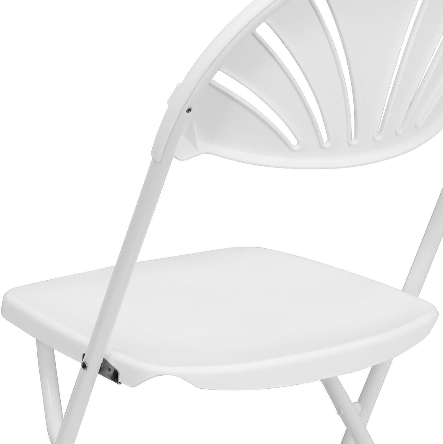 imageFlash Furniture Hercules Series Plastic Folding Chairs with Carrying Handle Lightweight Commercial Event Seats 650lb Static Weight Capacity Set of 8 WhiteWhite
