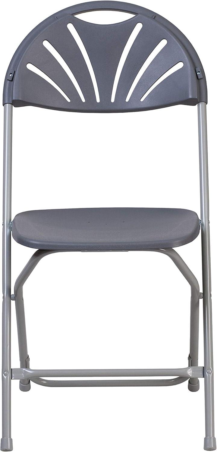 imageFlash Furniture Hercules Series Plastic Folding Chairs with Carrying Handle Lightweight Commercial Event Seats 650lb Static Weight Capacity Set of 8 WhiteCharcoal