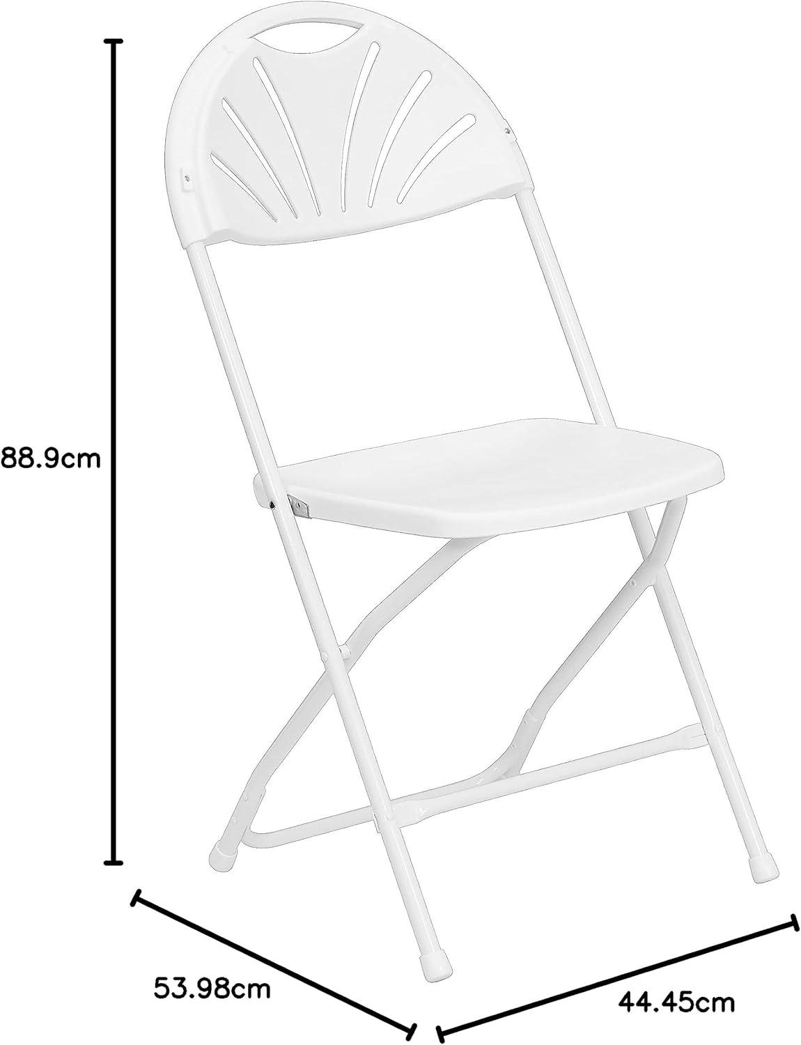 imageFlash Furniture Hercules Series Plastic Folding Chairs with Carrying Handle Lightweight Commercial Event Seats 650lb Static Weight Capacity Set of 8 WhiteWhite