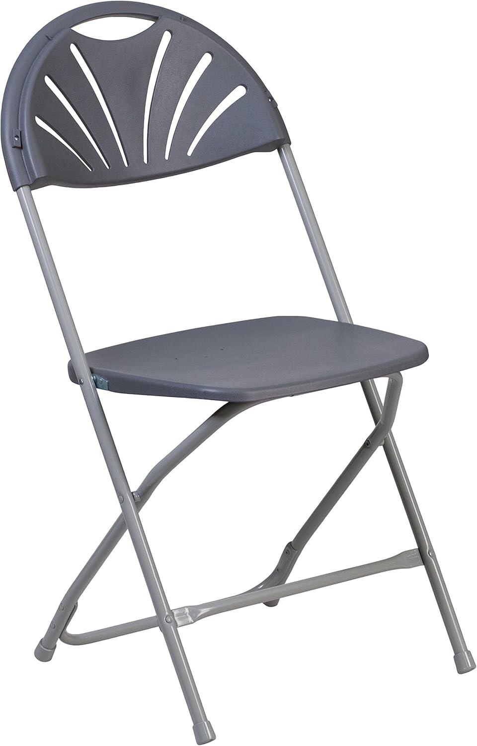 imageFlash Furniture Hercules Series Plastic Folding Chairs with Carrying Handle Lightweight Commercial Event Seats 650lb Static Weight Capacity Set of 8 WhiteCharcoal