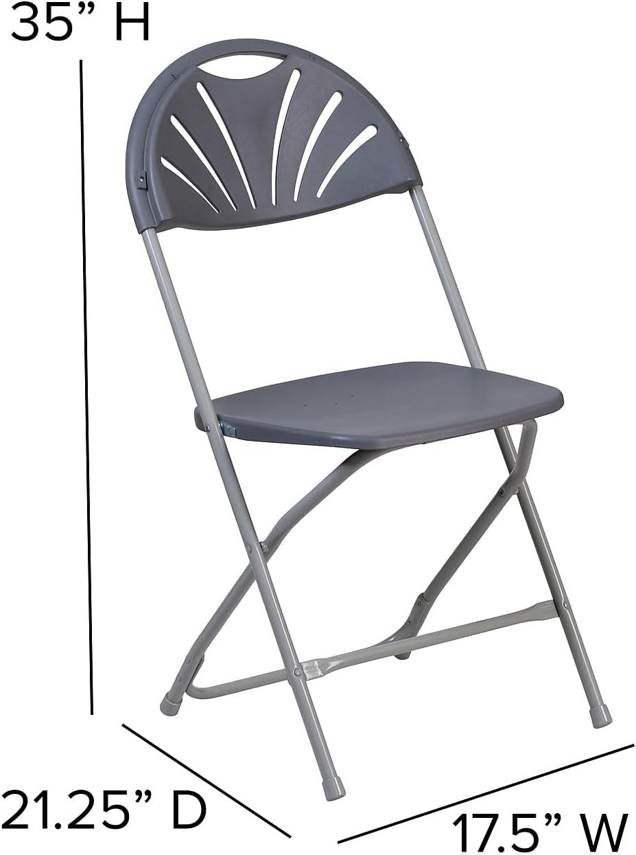 imageFlash Furniture Hercules Series Plastic Folding Chairs with Carrying Handle Lightweight Commercial Event Seats 650lb Static Weight Capacity Set of 8 WhiteCharcoal
