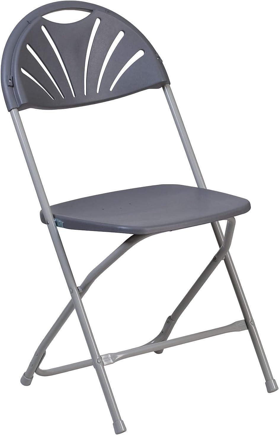 imageFlash Furniture Hercules Series Plastic Folding Chairs with Carrying Handle Lightweight Commercial Event Seats 650lb Static Weight Capacity Set of 8 WhiteCharcoal