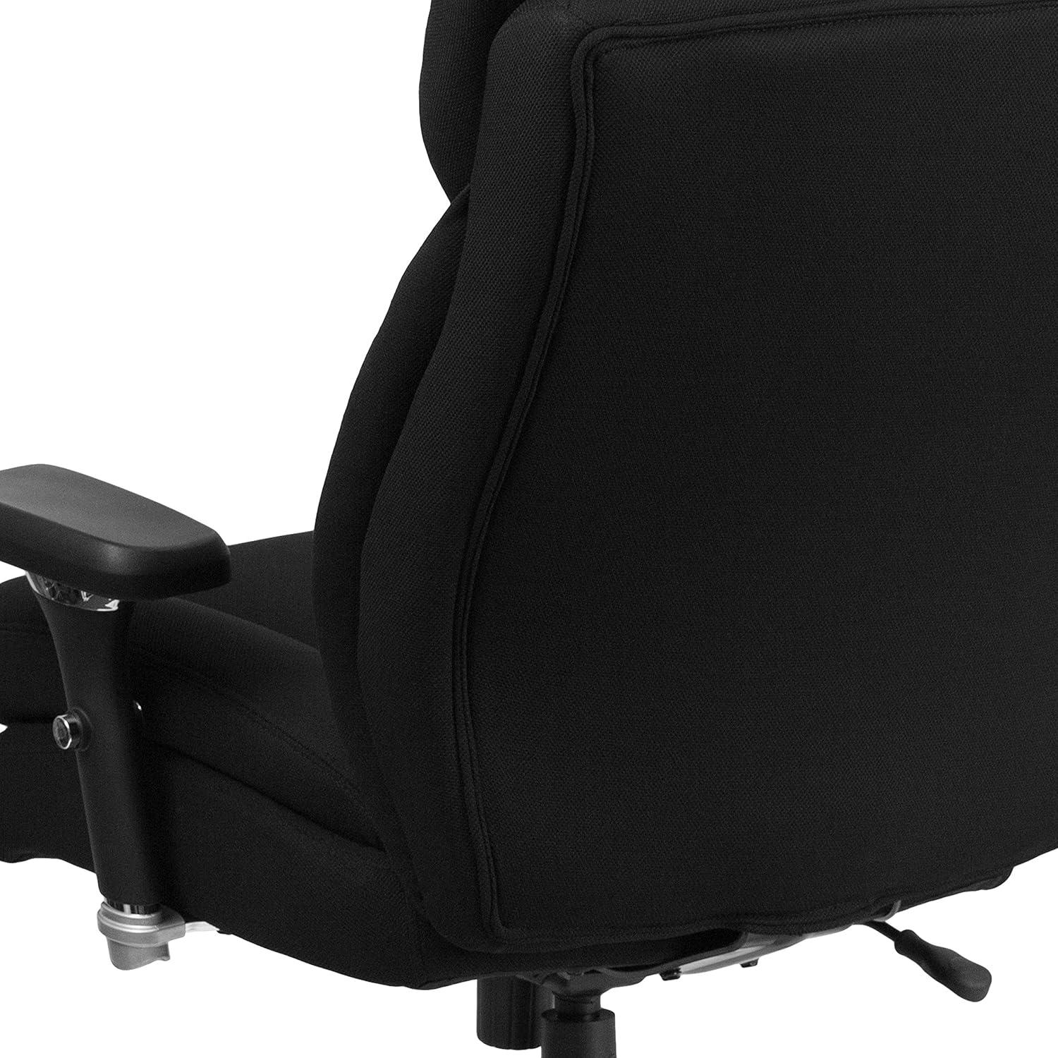 imageFlash Furniture Hercules Series Swivel Office Chair with Extra Wide Seat Ergonomic HighBack Executive Chair with Padded Seat and Arms BlackBlack Fabric