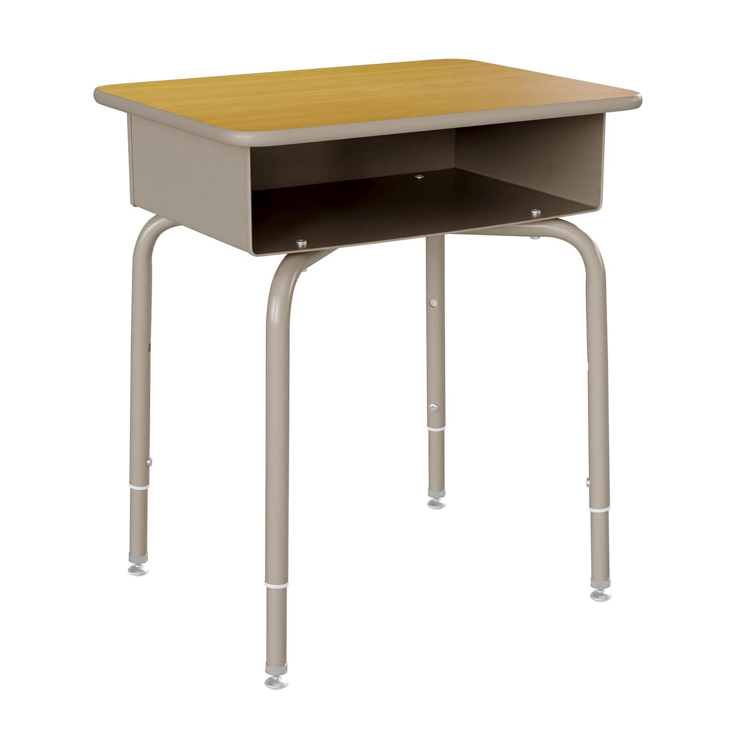 imageFlash Furniture Hercules Student Desk with Open Front Metal Book Box Desktop and Frame and HeavyDuty Flex Comfort Classroom Stack Set of 1 Natural TopBlack ChairMaple TopBlack Chair