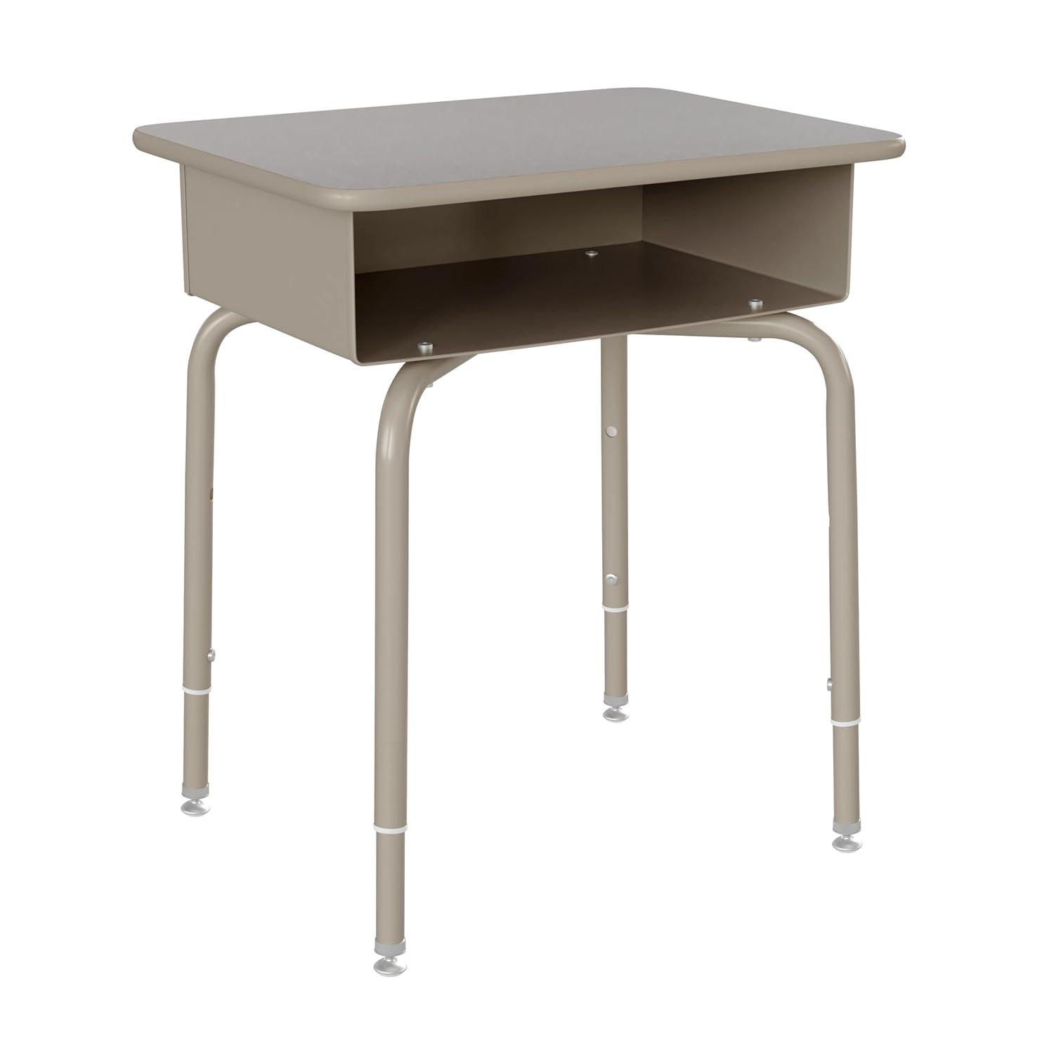 imageFlash Furniture Hercules Student Desk with Open Front Metal Book Box Desktop and Frame and HeavyDuty Flex Comfort Classroom Stack Set of 1 Natural TopBlack ChairGray Granite TopNavy Chair