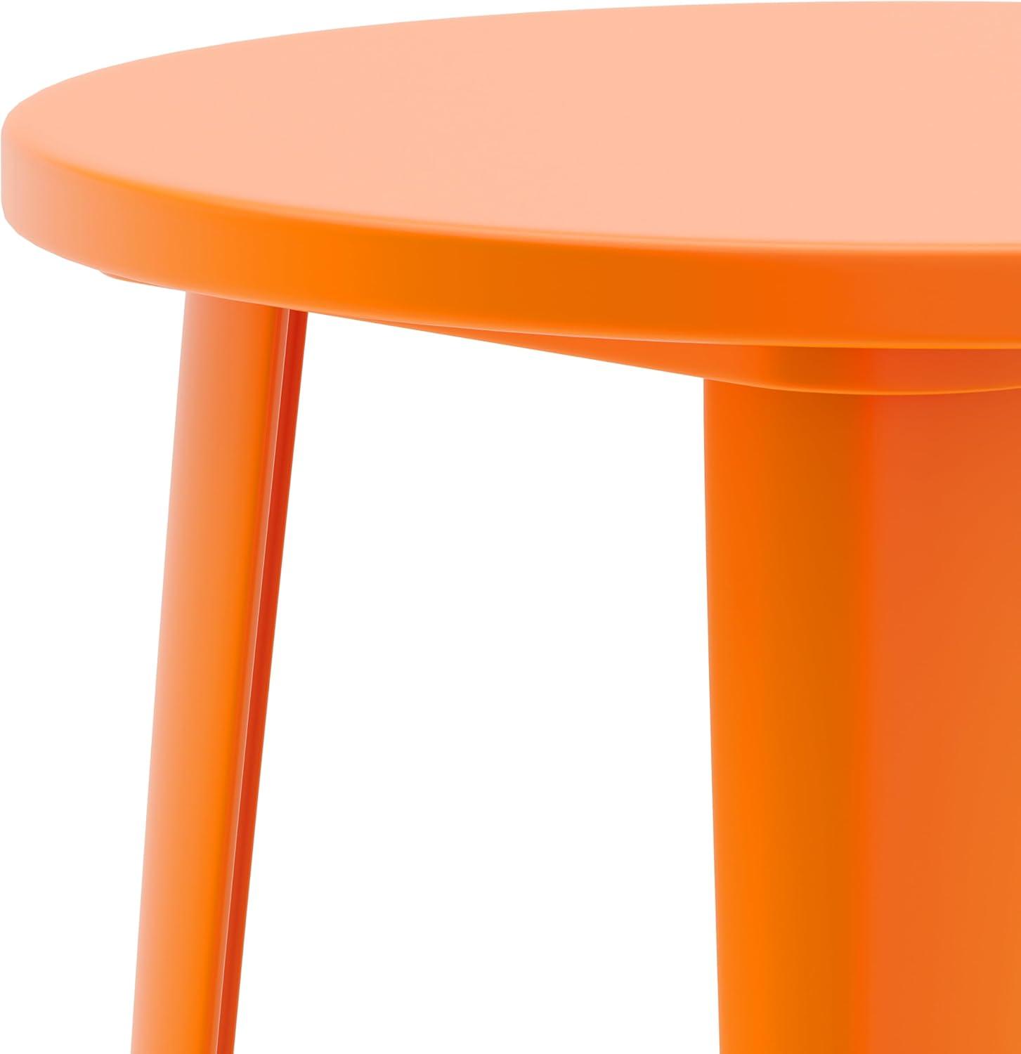 imageFlash Furniture James Commercial Grade 24quot Round Silver Metal IndoorOutdoor Bar Height TableOrange