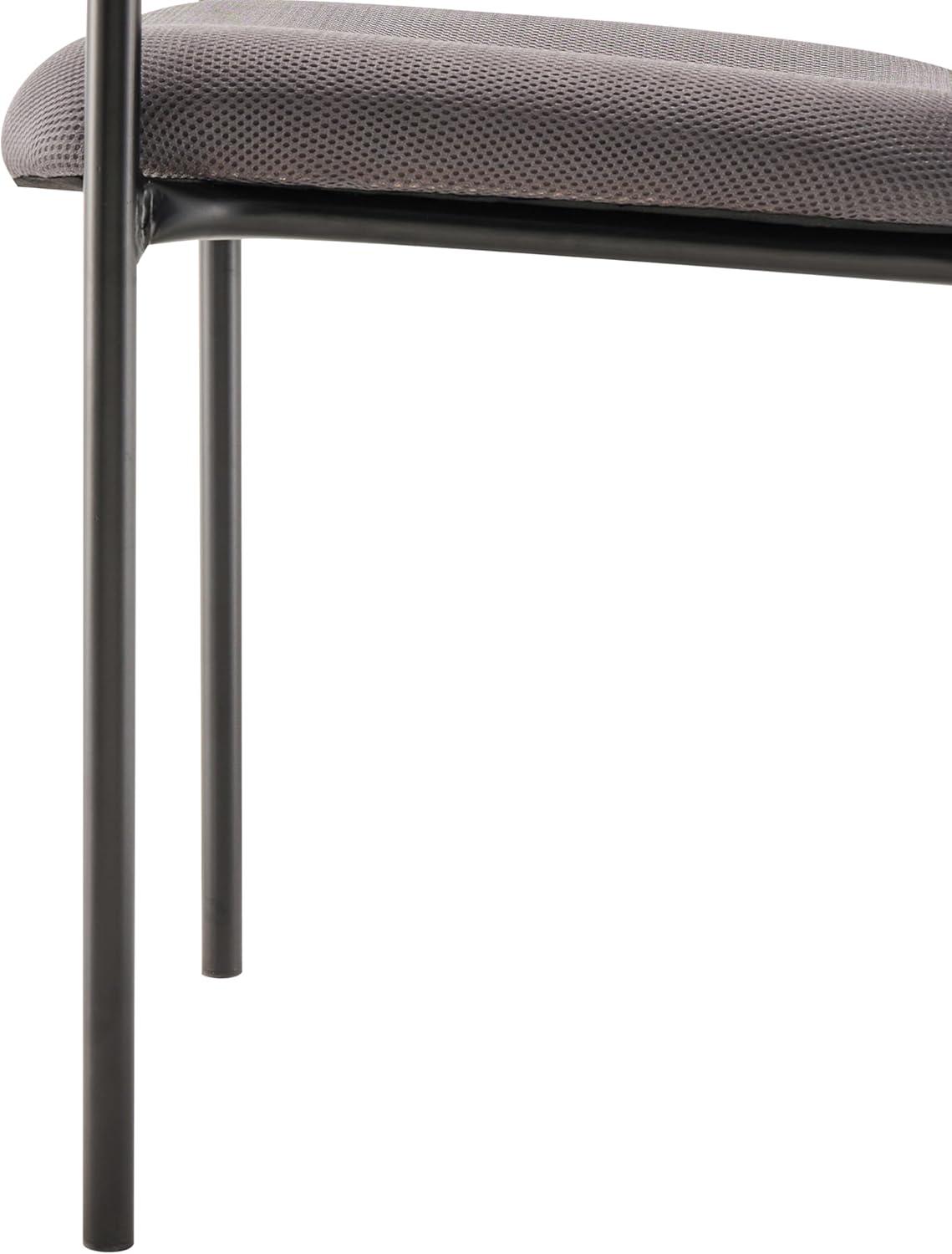imageFlash Furniture Jana Comfort Mesh Stackable Steel Side Chair with Nylon Arms and Builtin Lumbar Support GrayGrey