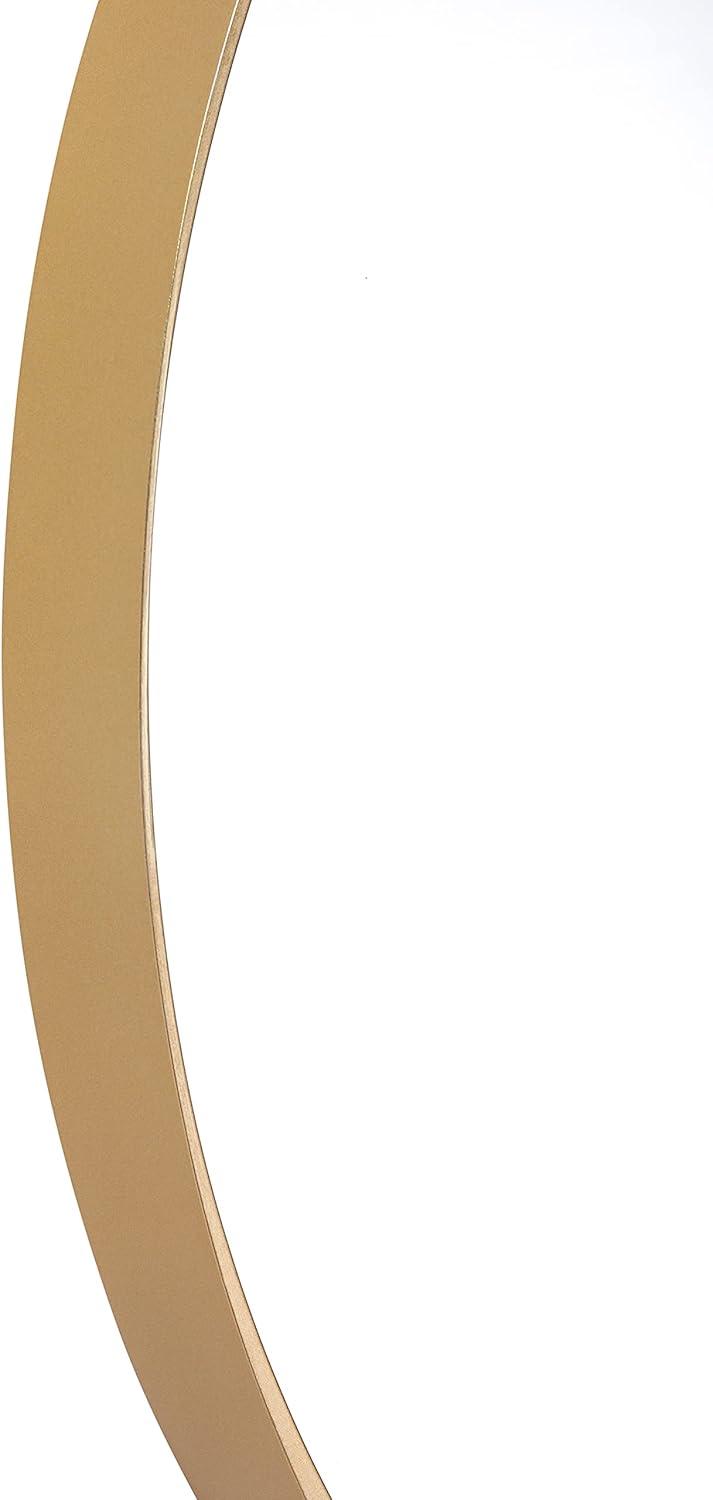 imageFlash Furniture Jennifer Metal Framed Wall Large Accent Mirror for Bathroom Vanity Entryway Dining Living Room 275quot Round GoldGold