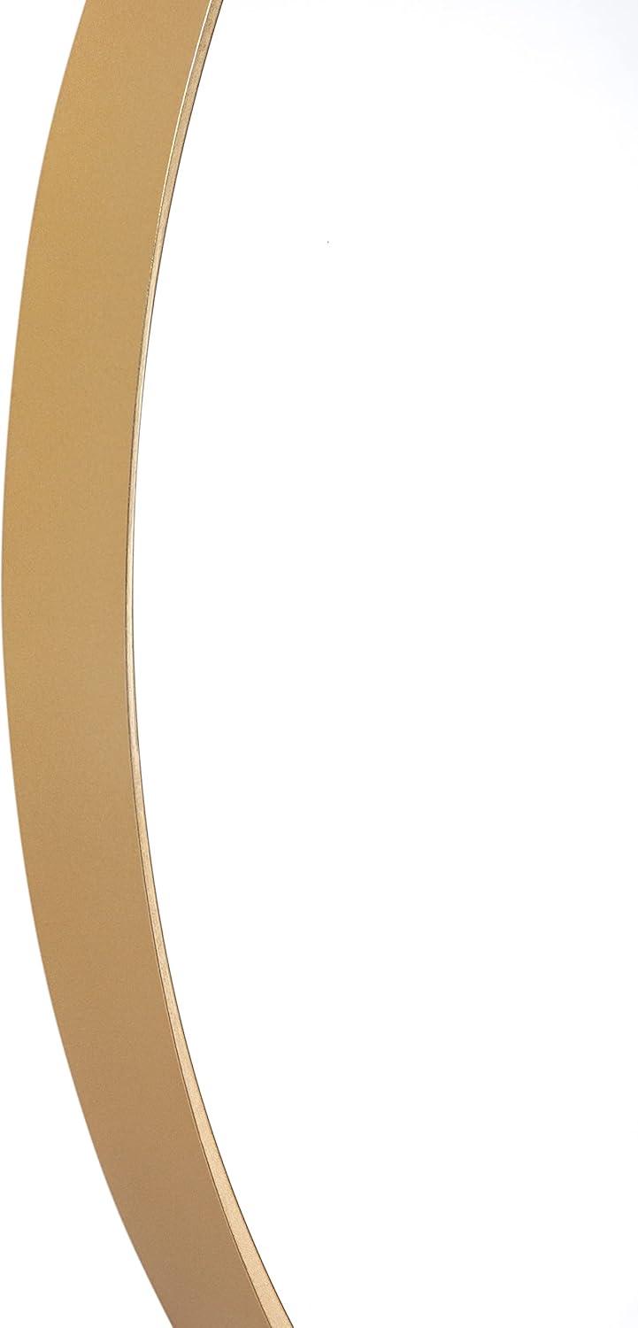 imageFlash Furniture Jennifer Metal Framed Wall Large Accent Mirror for Bathroom Vanity Entryway Dining Living Room 275quot Round GoldGold